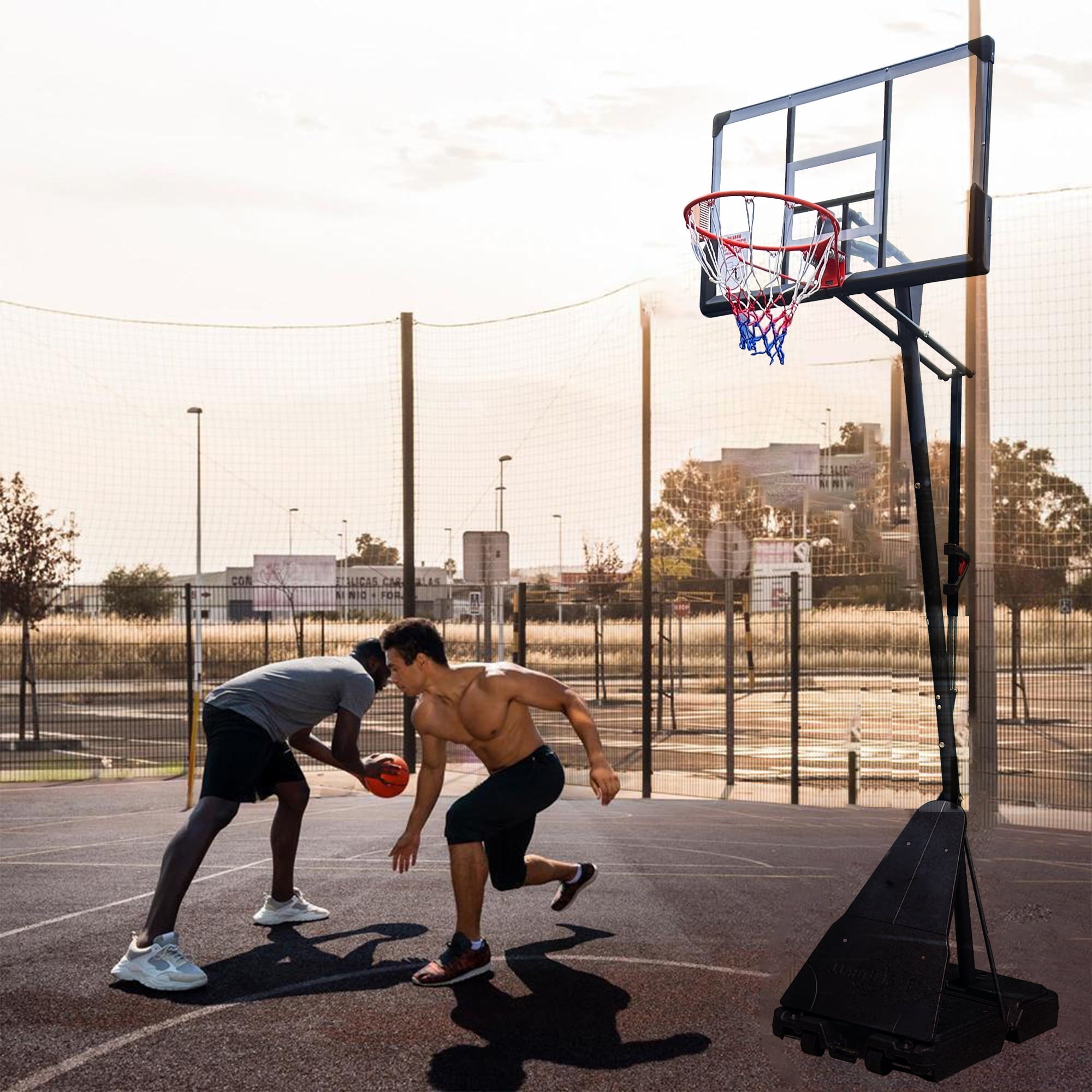 Fenbeli 44in Portable Basketball Hoop with Polycarbonate Backboard