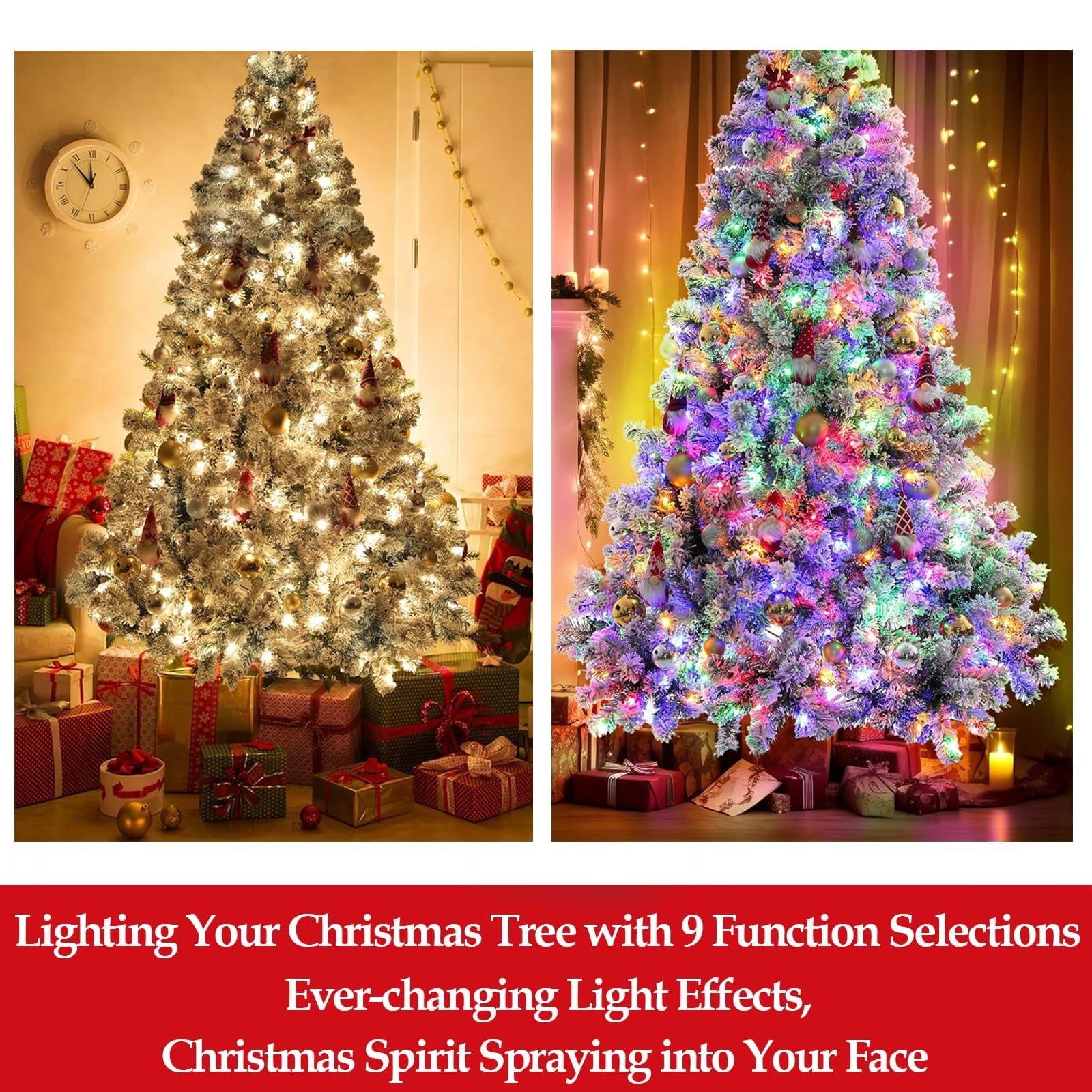 Fenbeli 6ft Pre-Lit Artificial Christmas Tree with 250 Multicolored LED Lights