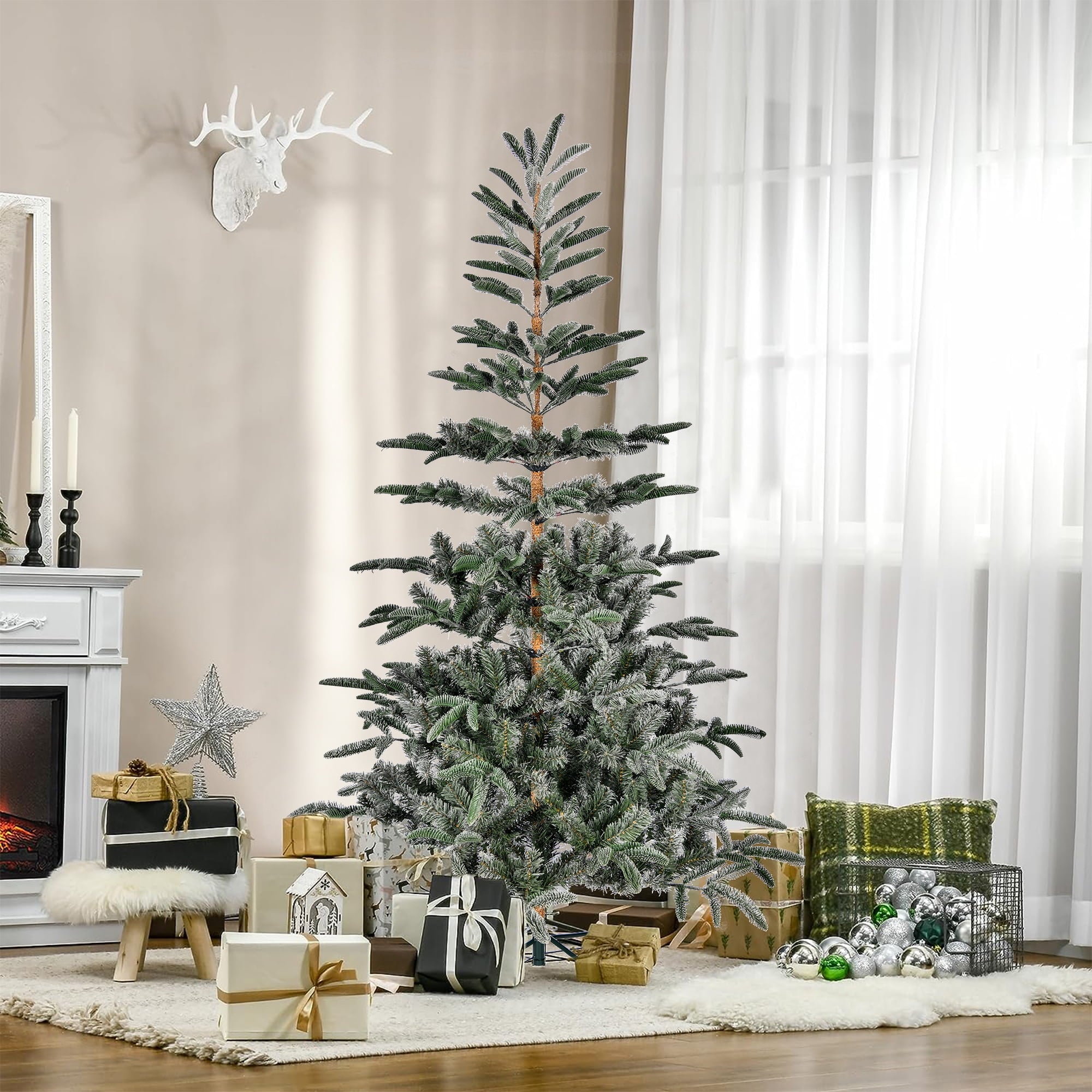 Fenbeli 7ft King Noble Fir Artificial Christmas Tree Unlit