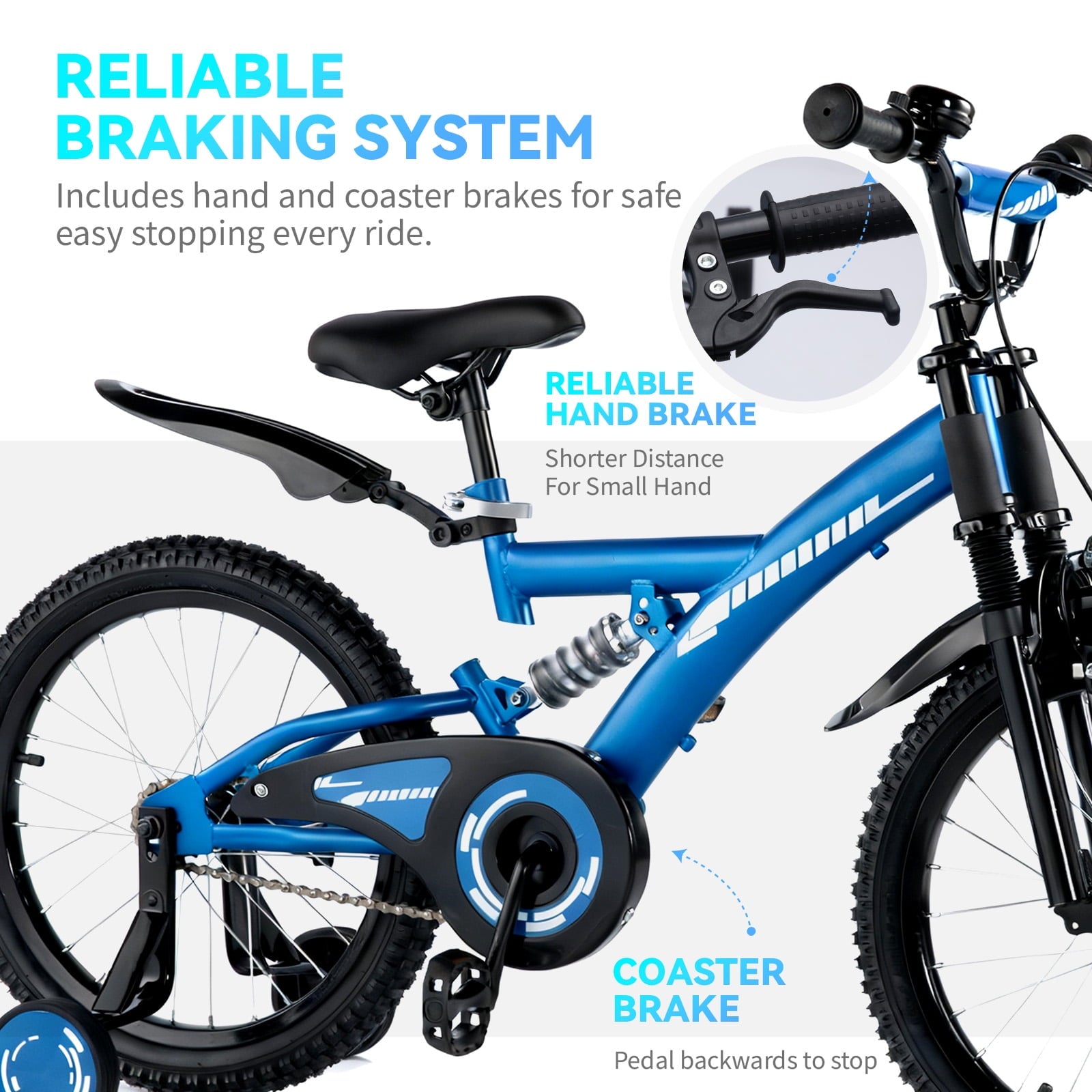 Fenbeli 16in Kids Bike, Ages 4-7 Years, Blue