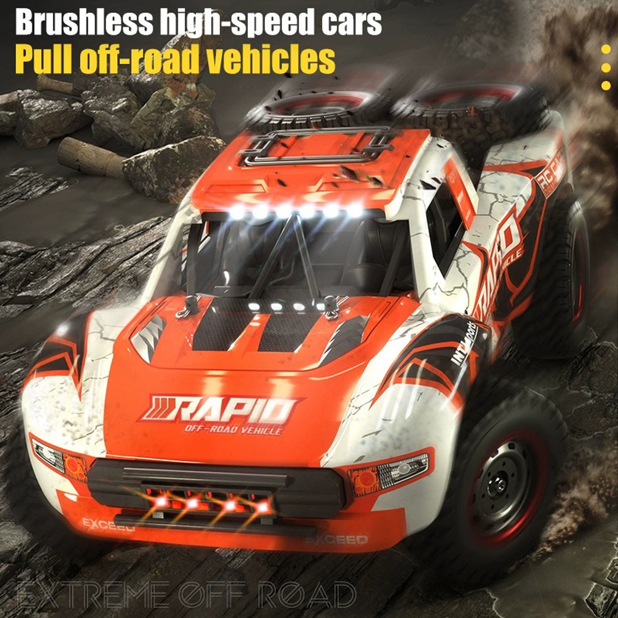 Furnibear 1:14 RC Car, Fast Remote Control Car 40+ MPH, 4WD off Road RC Truck Vehicle with 2 Batteries 2 Shells, Gifts for Adult and Boys