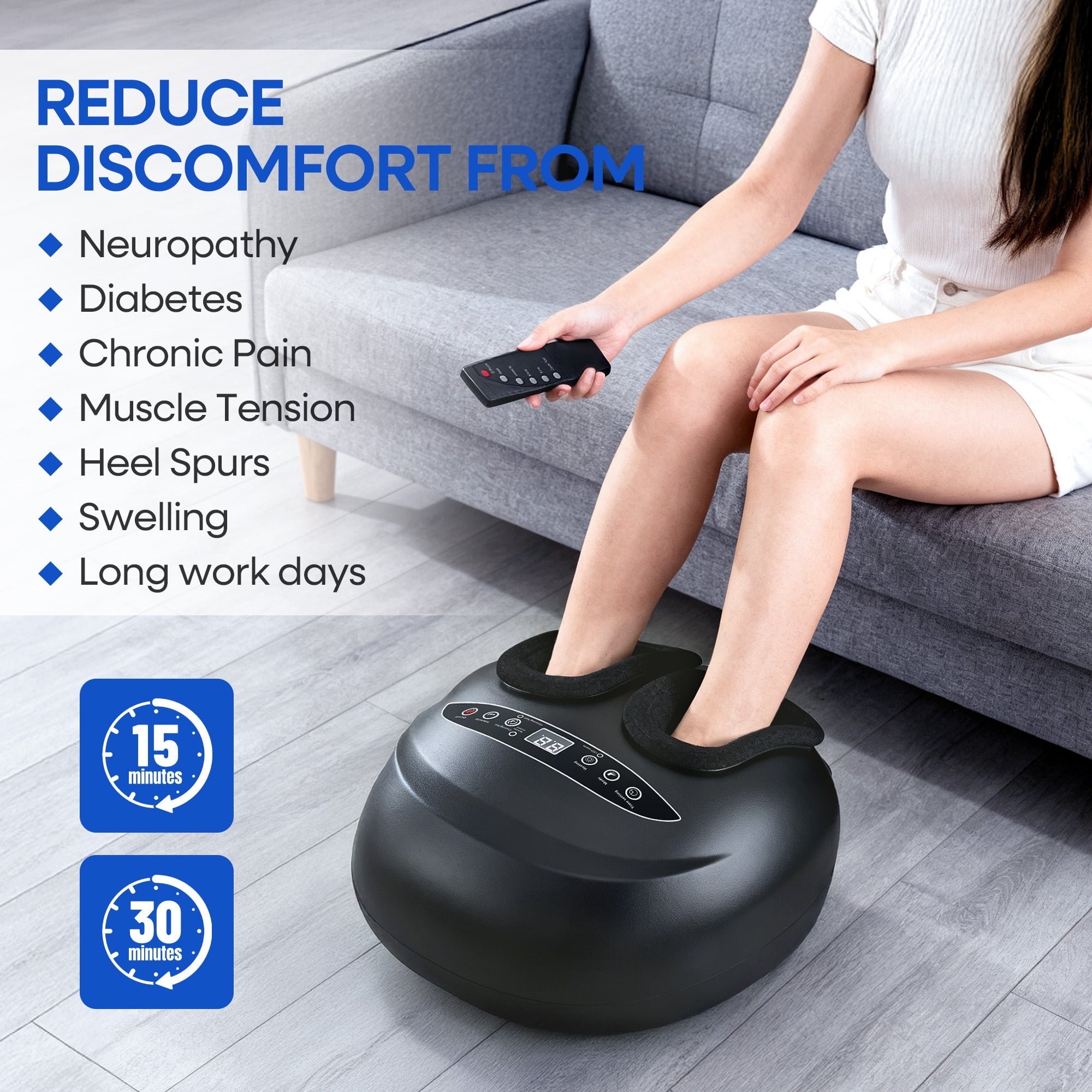 Fenbeli Shiatsu Foot Massager Machine with Heat, Rolling, Deep Kneading, Shiatsu Foot Massager,Birthday Christmas Gifts for Mom Dad Women Men