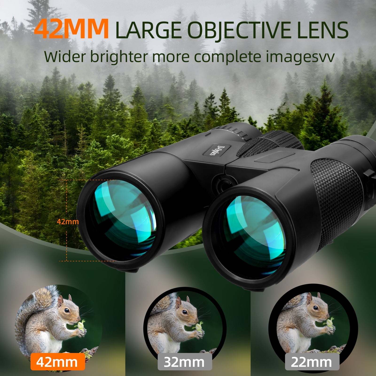Fenbeli 12x42 HD Binoculars for Adults with Phone Adapter & Tripod, Waterproof Compact Binoculars for Bird Watching Hunting Hiking Concerts Sports