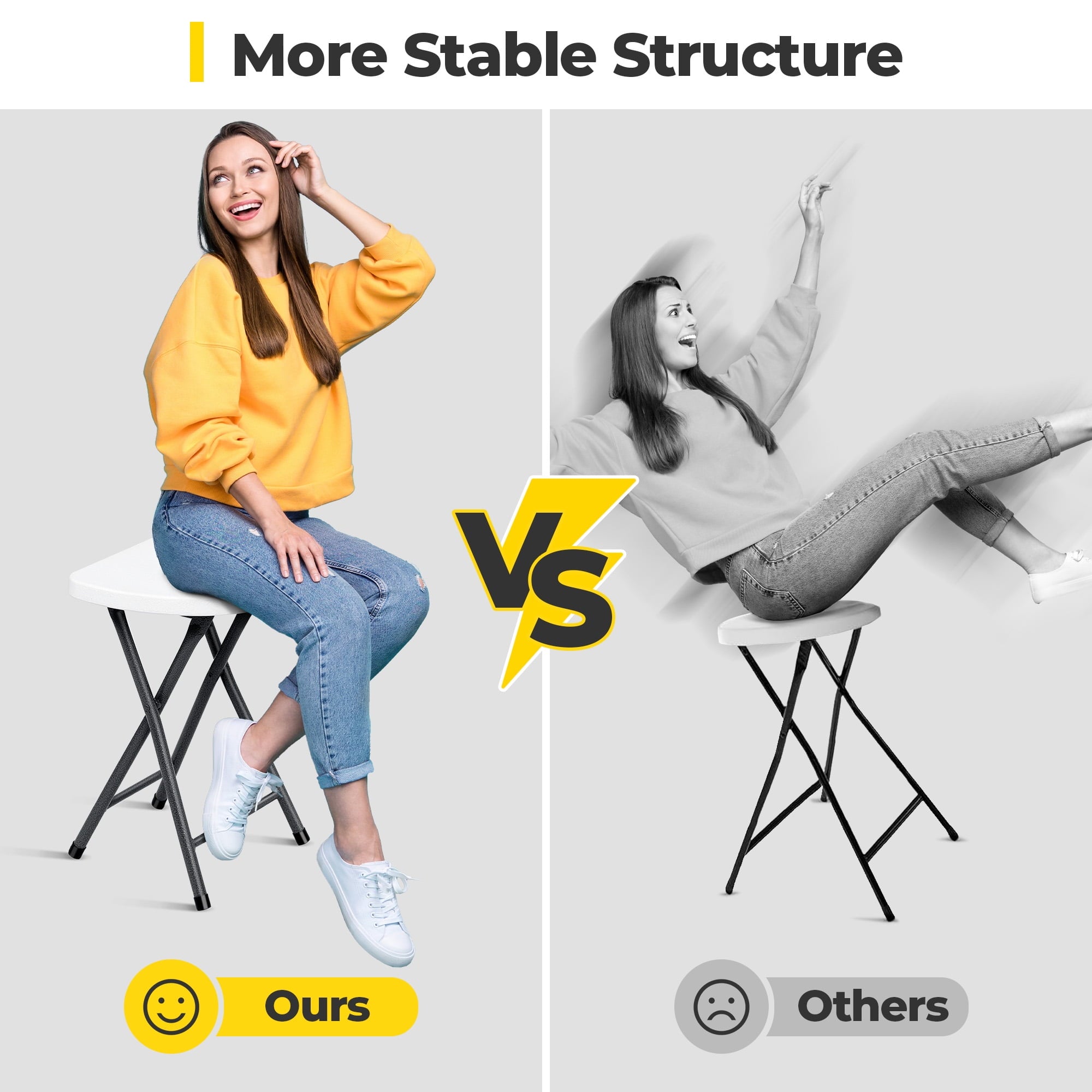 Fenbeli 4 Pack Portable Folding Stool with Handle, 18 Inch Foldable Stool Camping Chair with 500lbs Capacity for Dorm, Kitchen, Vanity, Church and Outdoor use