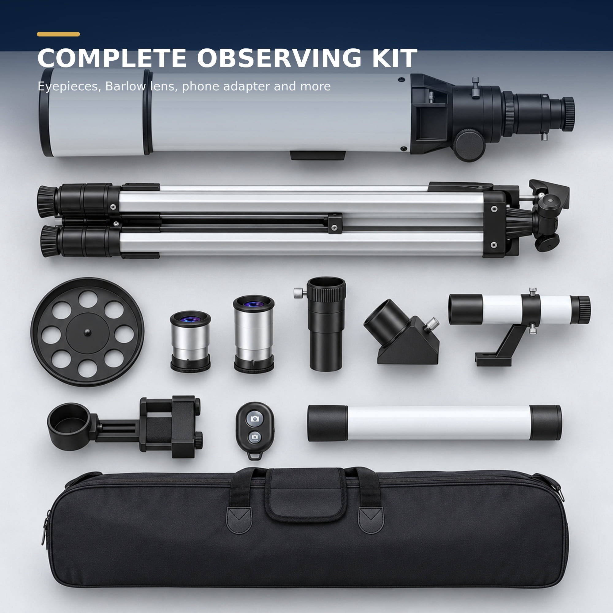 Fenbeli Telescope for Adults and Kids, 80mm Aperture 500mm Refractor Telescope for Beginners, High Powered 20x to 50x Astronomy Optics, AZ Mount Tripod, Portable for Moon, Stargazing, Birding, White