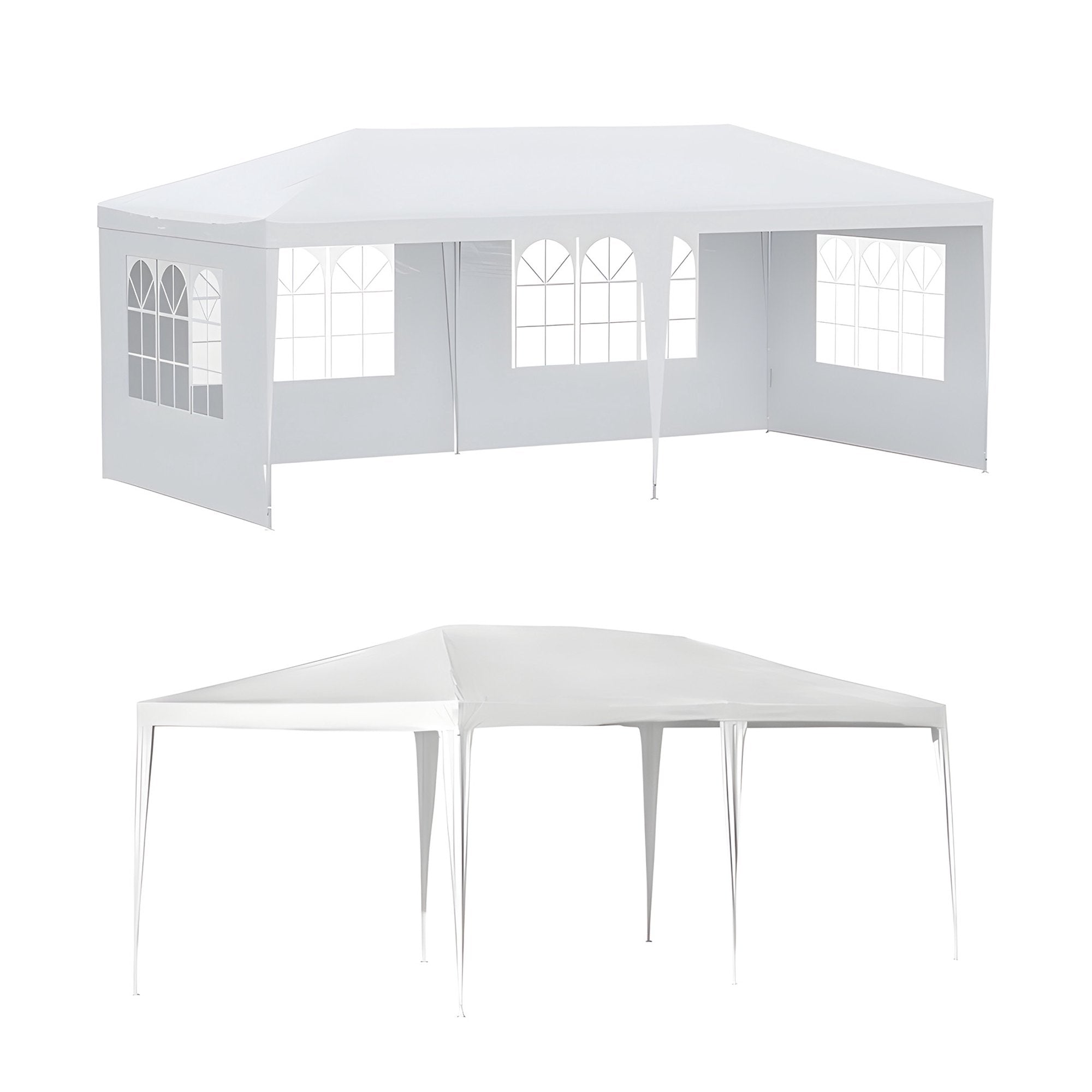 10ftx20ft Outdoor Canopy Weather-resistant Tent Wedding Party Tent 4 Sidewalls W/Carry Bag