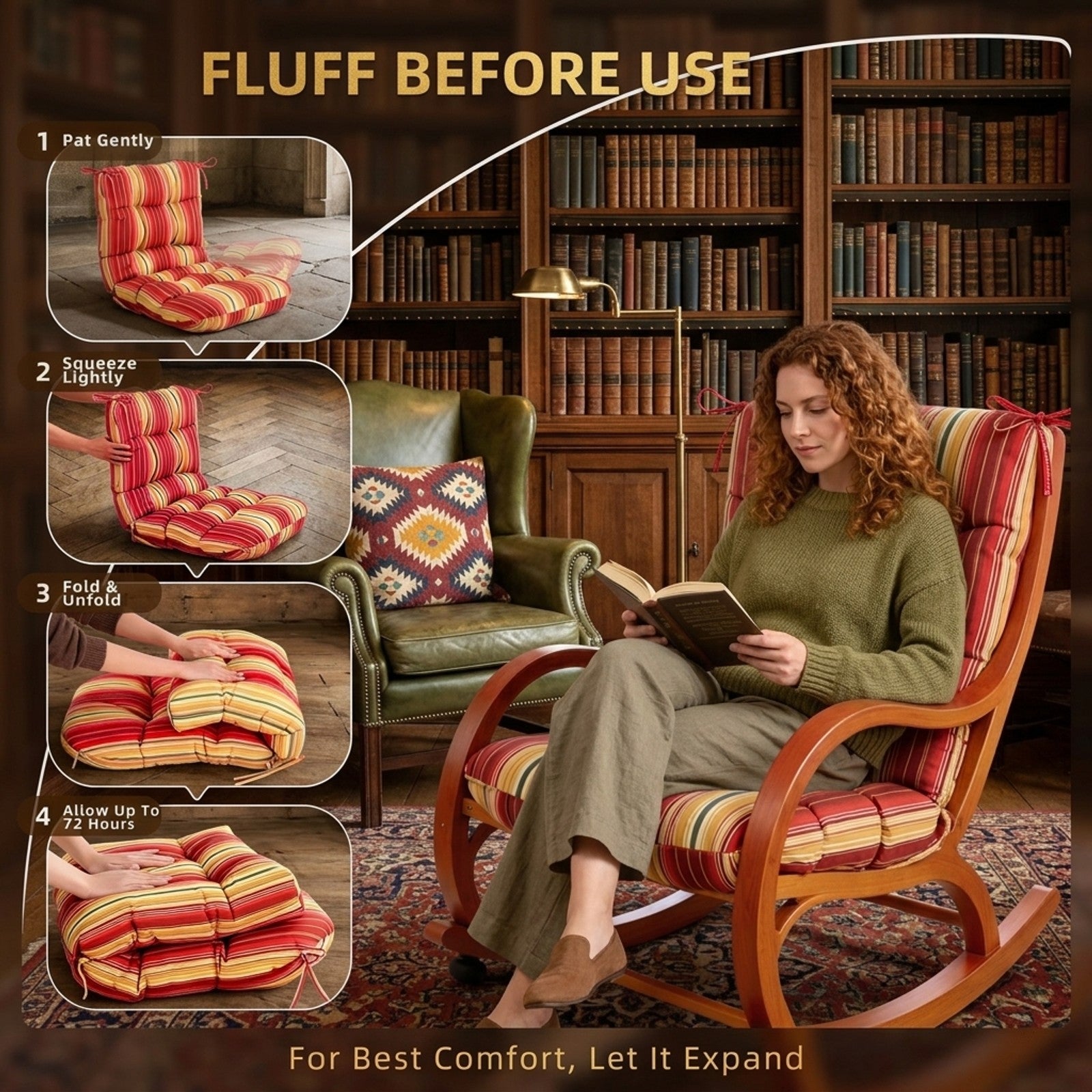 Fenbeli Tufted Chair Cushion, 42.52 ¡Á 21.65 ¡Á 5.91-Inch Seating Cushion with Tufted Surface for Chair Seating