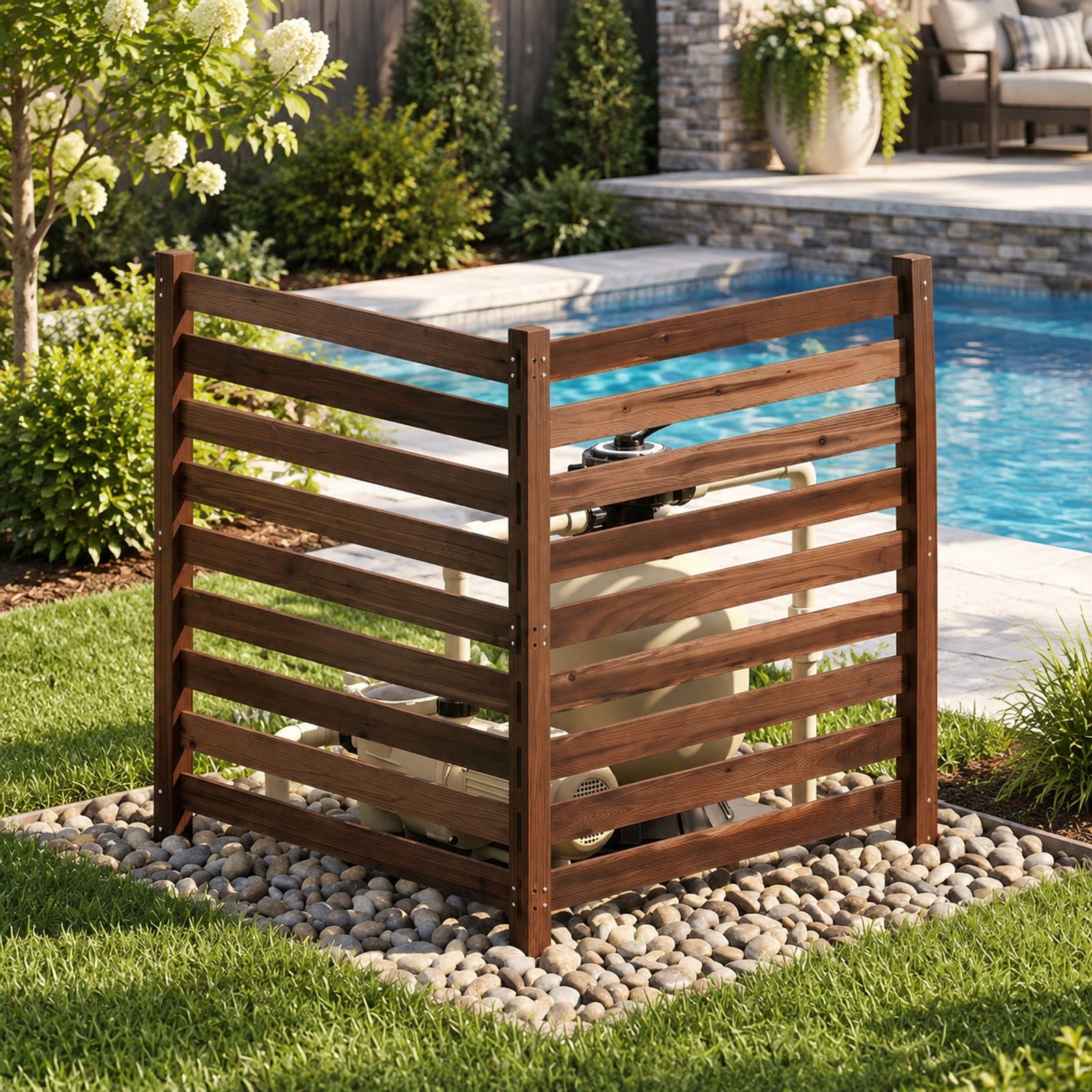 Fenbeli 2-Panel Wooden Outdoor Privacy Fence with Ground Stakes, Fir Wood Frame, Brown, Product Dimensions of Each Screen 38.5
