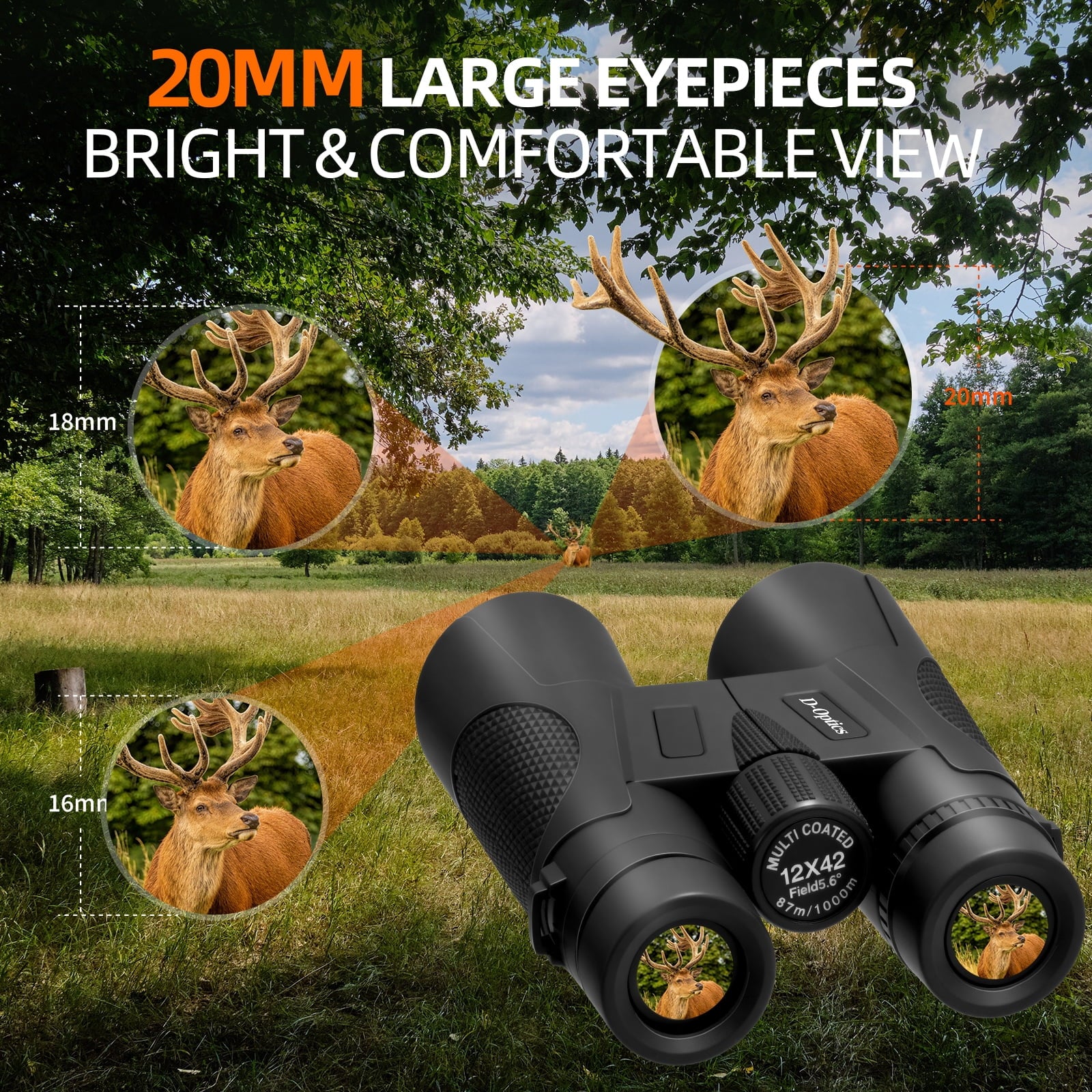 Fenbeli 12x42 HD Binoculars for Adults with Phone Adapter & Tripod, Waterproof Compact Binoculars for Bird Watching Hunting Hiking Concerts Sports