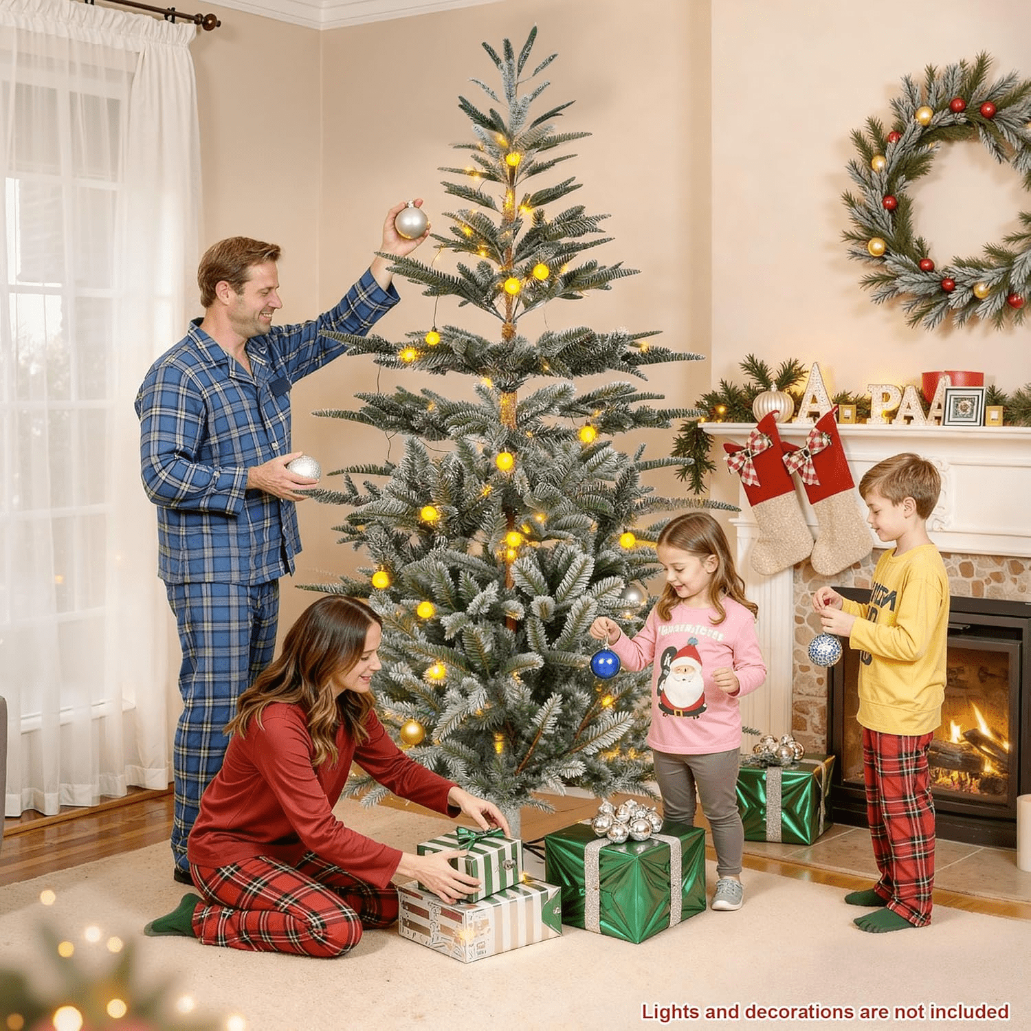 Fenbeli 7ft Unlit Aspen Fir Artificial Christmas Tree, Green