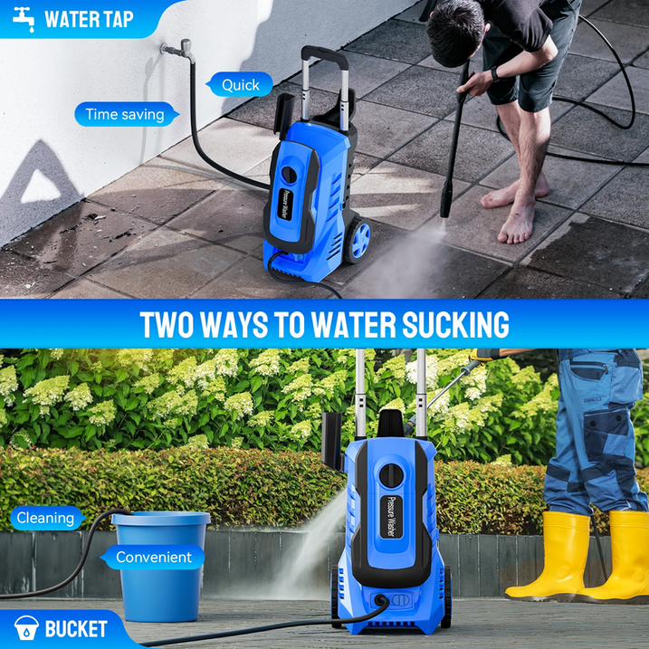ALPULON 3800PSI Electric Pressure Washer 2.6GPM Power Washer 1800W Cleaning Machine for Car Cleaning Blue
