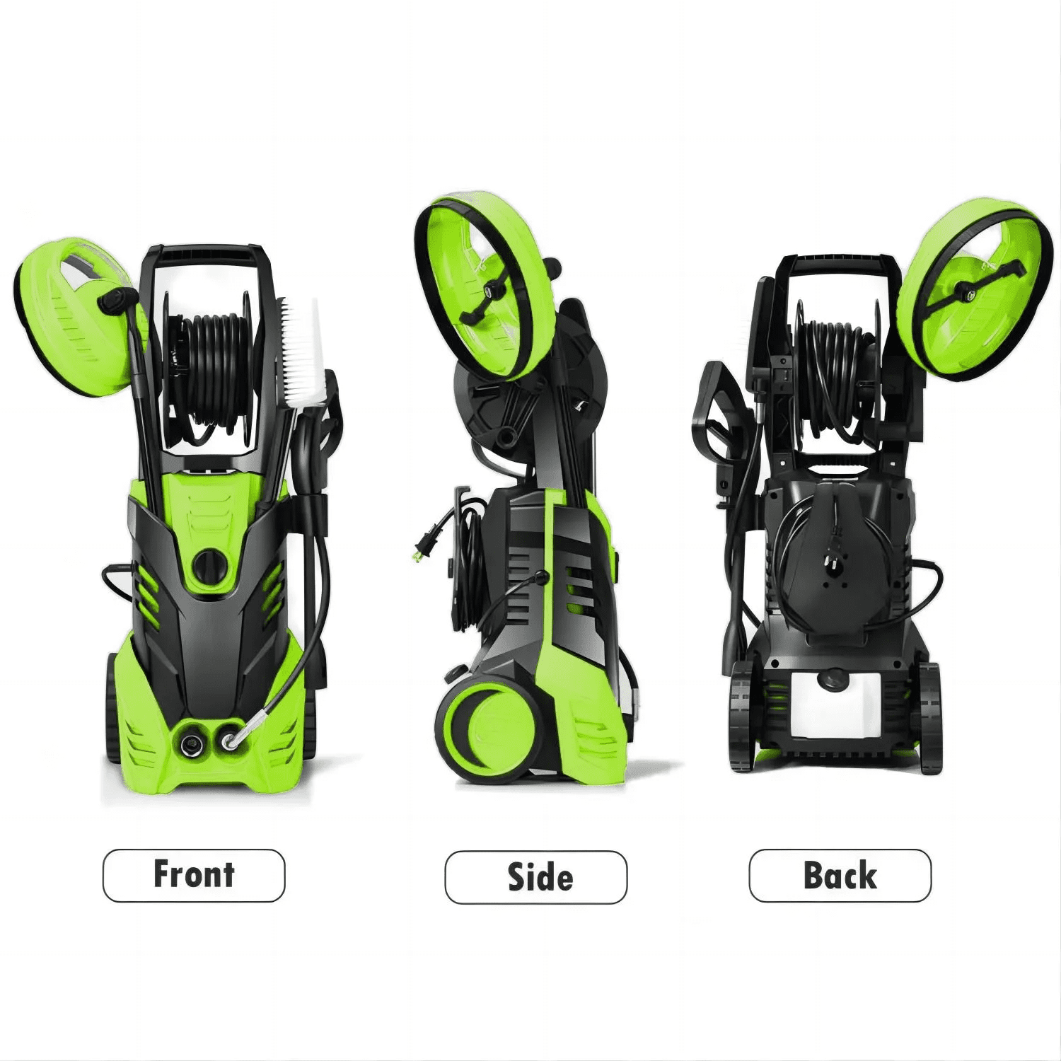 Vebreda 3800 PSI Electric Pressure Washer Lightweight Power Pressure Washer, Great for Cars Washing Fences Patios Driveways