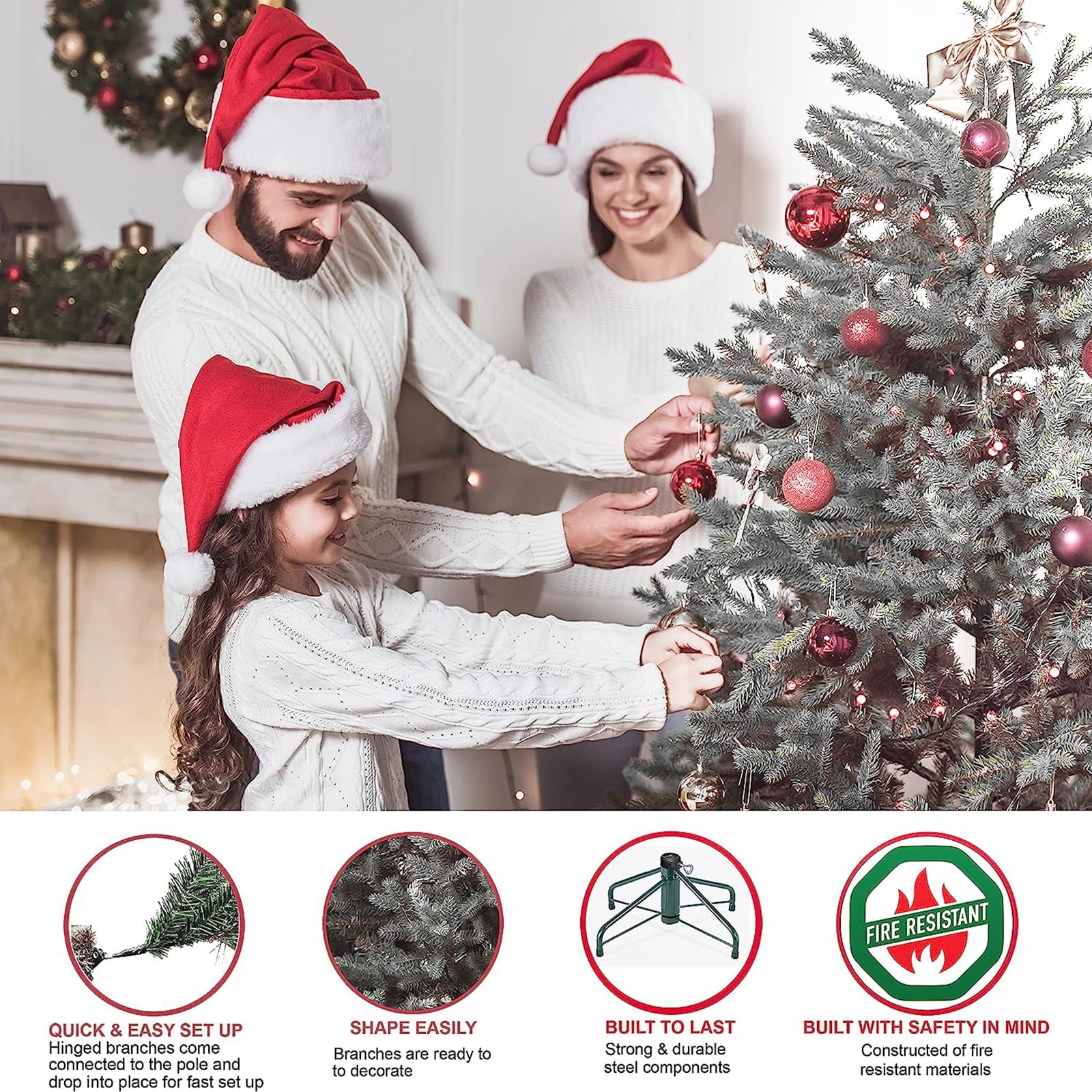Fenbeli 7ft King Noble Fir Artificial Christmas Tree Unlit