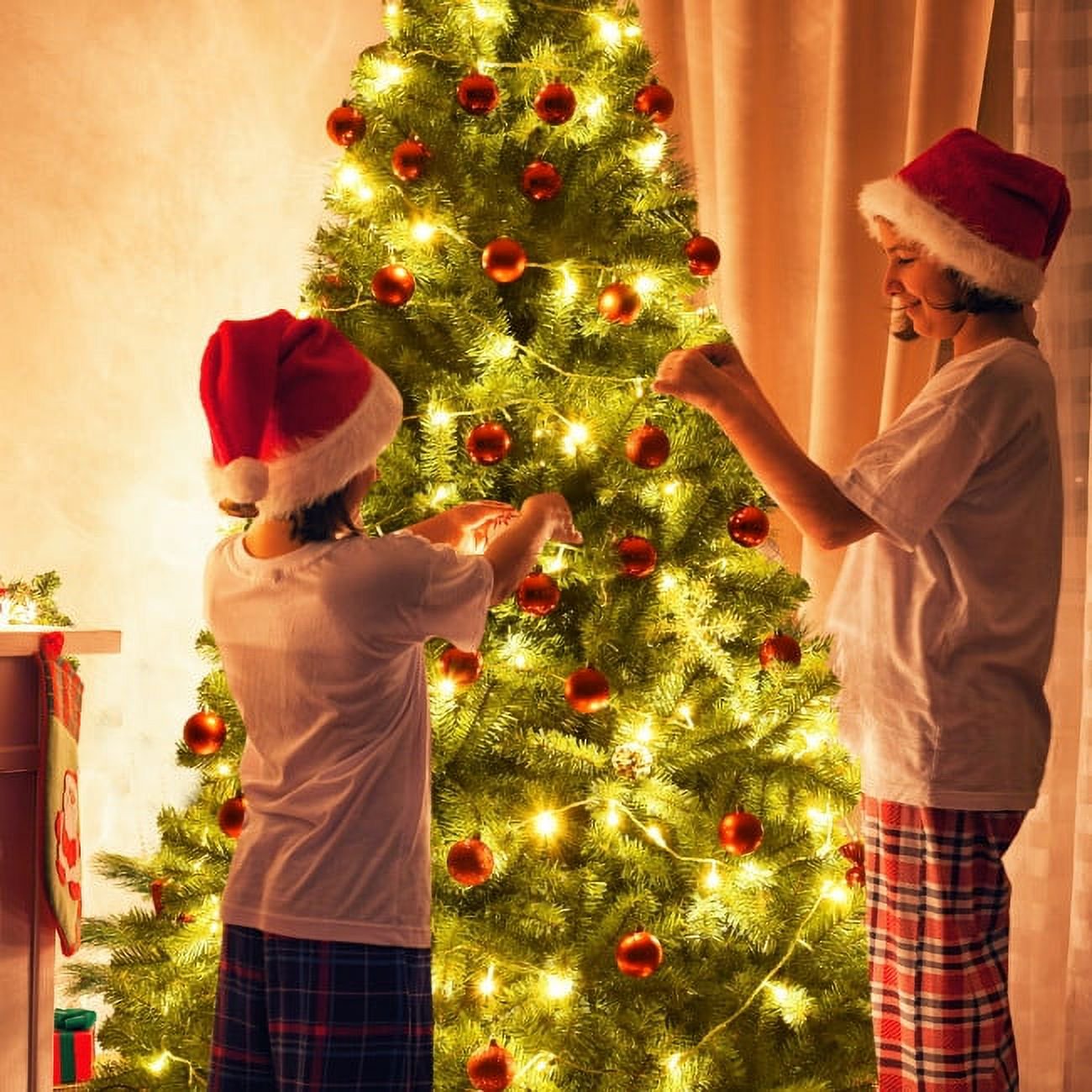 Furnibear 6ft Pre-Lit Christmas Tree with 250 Color Changing LED Lights for Home, Office, and Party Decoration