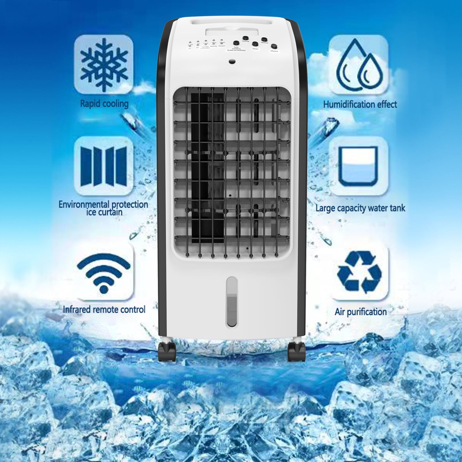 168 Evaporative Portable Air Cooler Fan and Humidifier, White