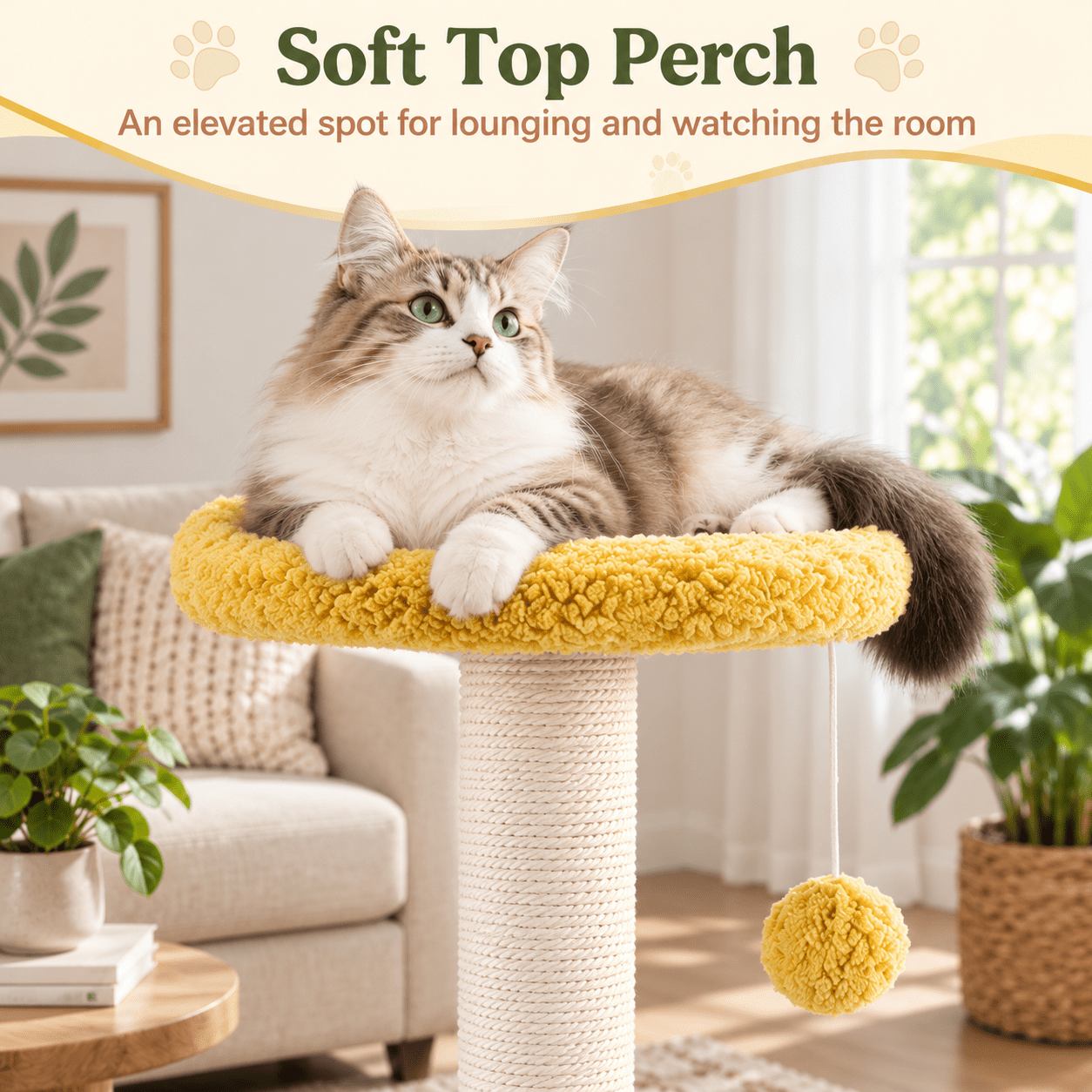Fenbeli 17 Cat Tree Tower Cat Condo with Sisal Scratching Posts Multi-Level Cat Tower for Indoor Medium Cats, Green