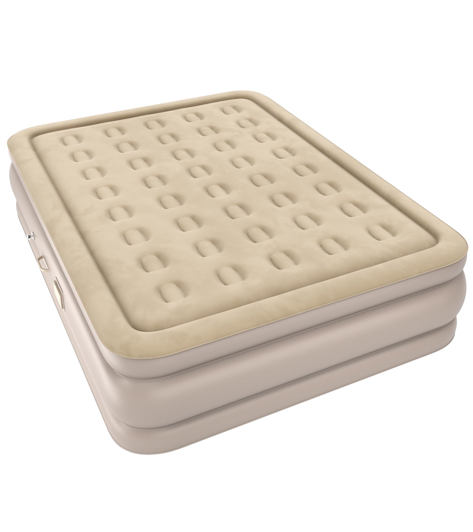 Fenbeli Queen Air Mattress with Built-in Pump, 18" Inflatable Air Bed with Rechargeable Pump & Camping Lamp, Portable Airbed for Home Camping Guests
