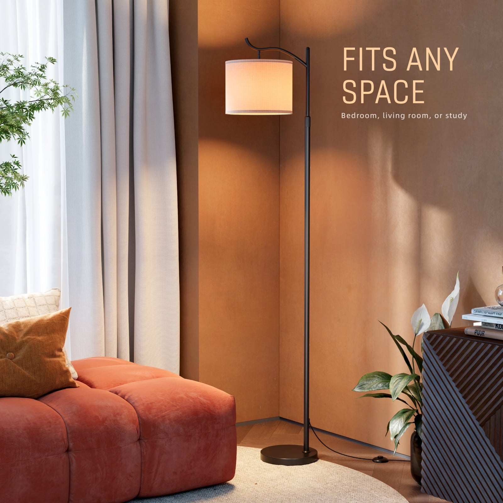 Fenbeli Smart Floor Lamp for Living Room Bedroom, RGB LED Floor Lamp with Remote & App, Dimmable Tall Standing Lamp, Adjustable Modern Reading Lamp
