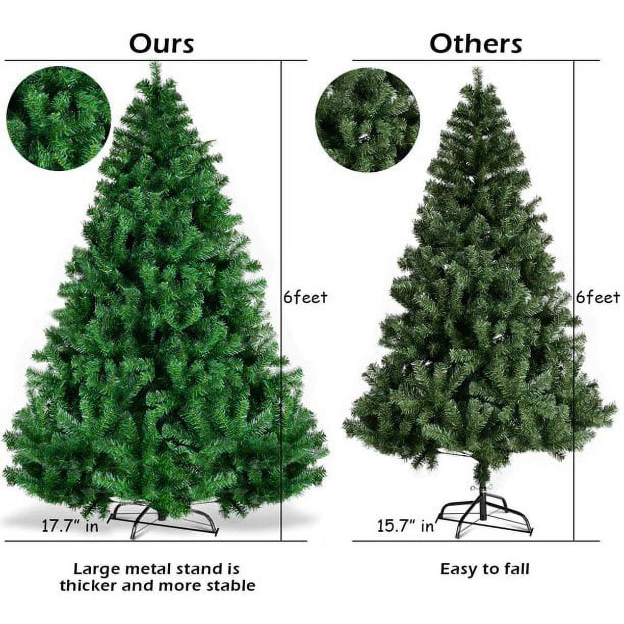 Fenbeli Artificial Christmas Tree 6ft with 1,000 Tips, Metal Base, Green
