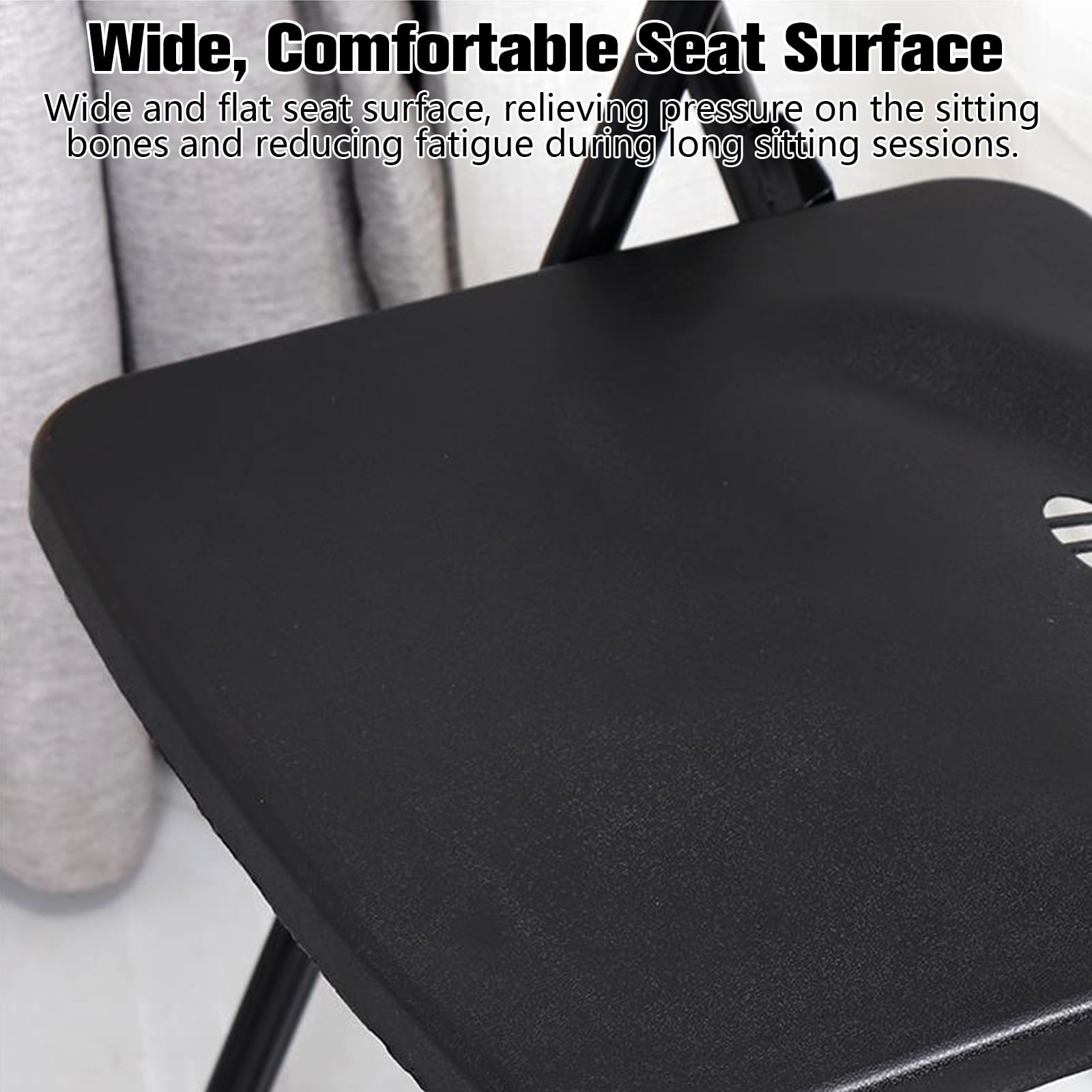 Harigal Black Plastic Folding Chairs 6 Pack, Foldable Stacking Chairs for Outdoor & Indoor, Reinforced Metal Frame, 330LBS Capacity