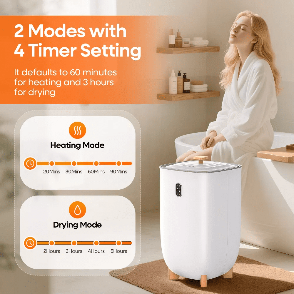 Fenbeli 35L Towel Warmer with LED Display, Bathroom Towel Heater, White