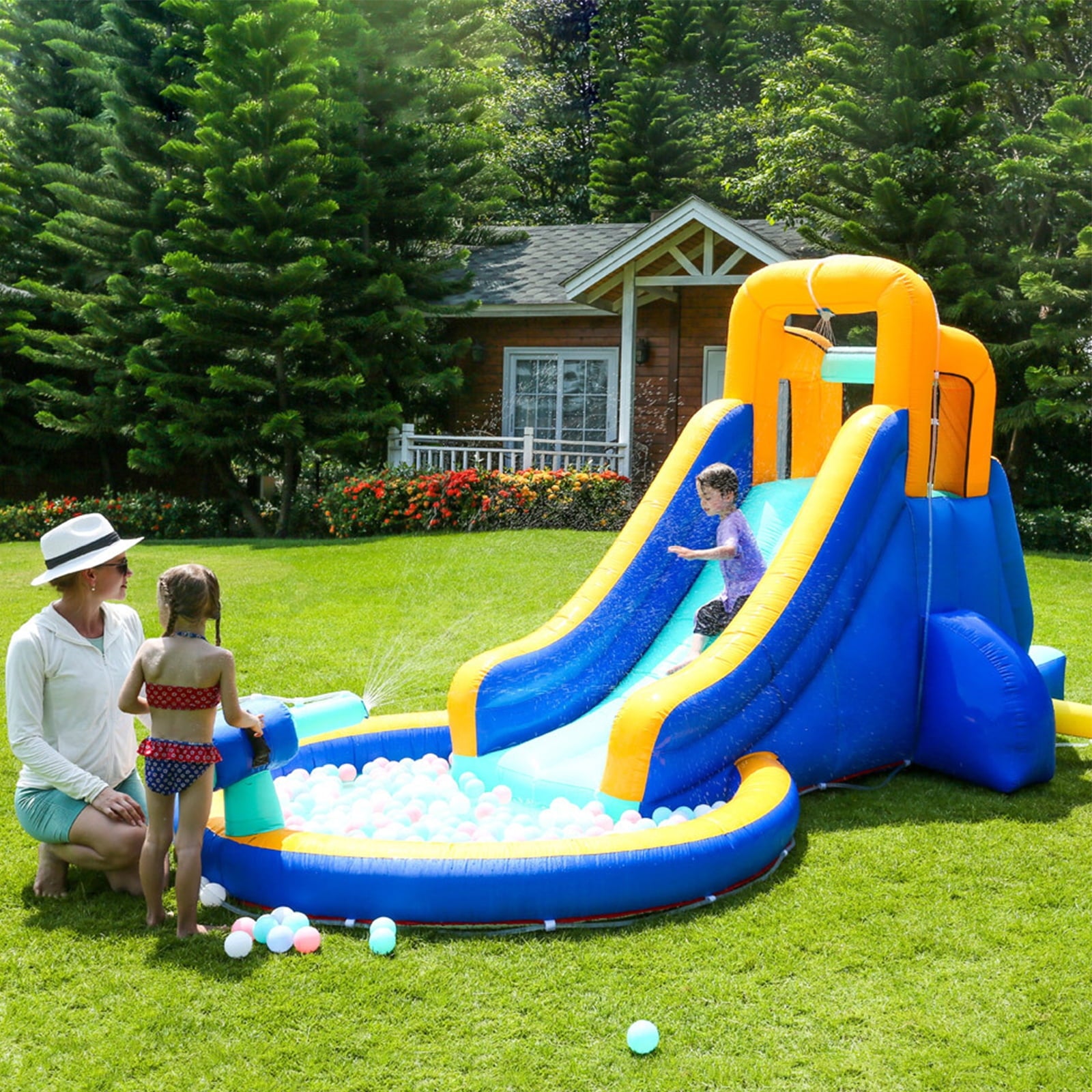 Fenbeli Inflatable Water Slide Park Castle for Little Kids