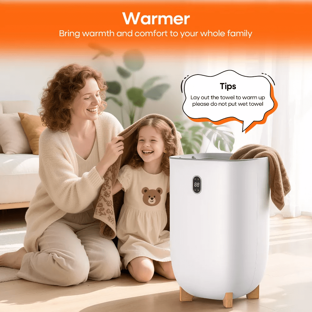 Fenbeli 35L Towel Warmer with LED Display, Bathroom Towel Heater, White