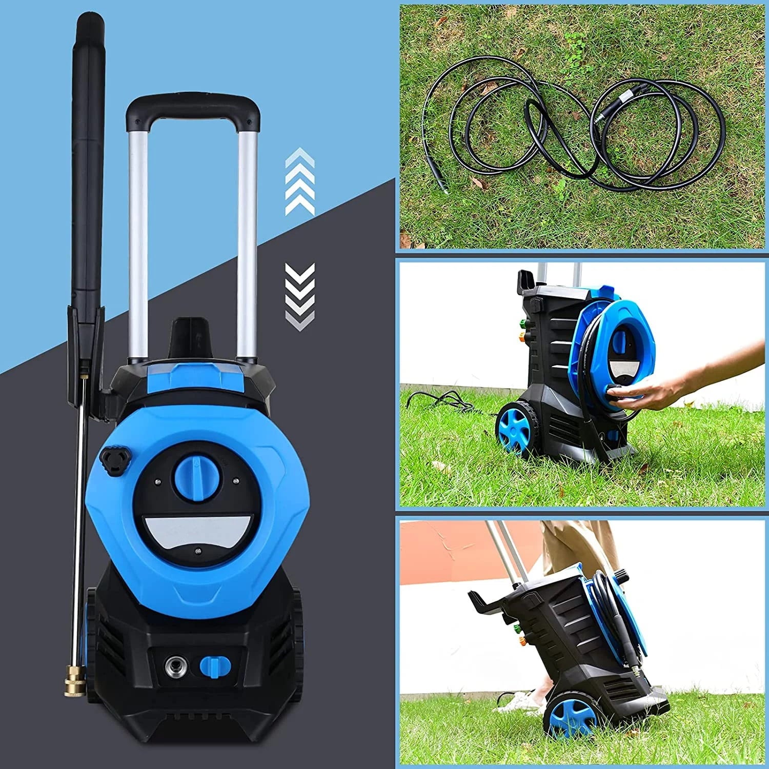 Fenbeli Electric Pressure Power Washer - 3300 PSI MAX 110V 2 GPM for Cars, Blue