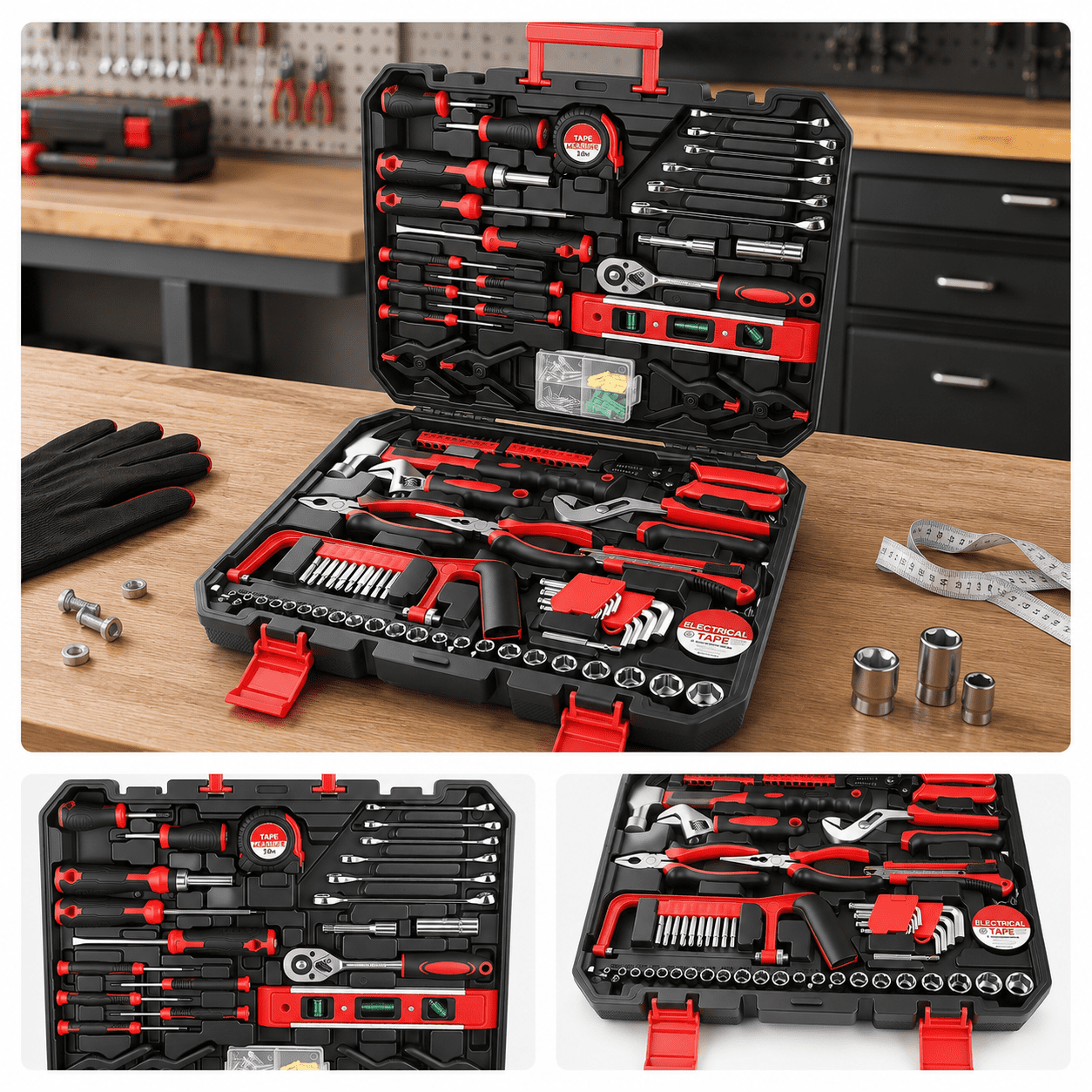 Fenbeli 328-Piece Home Tool Kit with Socket and Wrench Set, Portable Carrying Case for Household, DIY and Auto Repair
