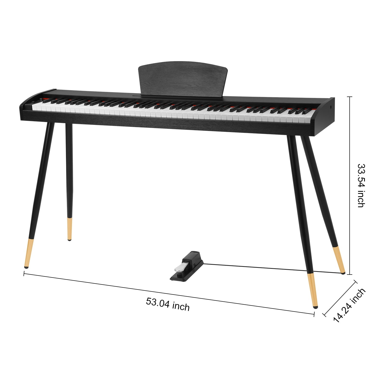 piano keyboard with pedal Fenbeli 88 Key Digital Piano Full Size Keyboard Sensitive Touch Record –  FENBELI