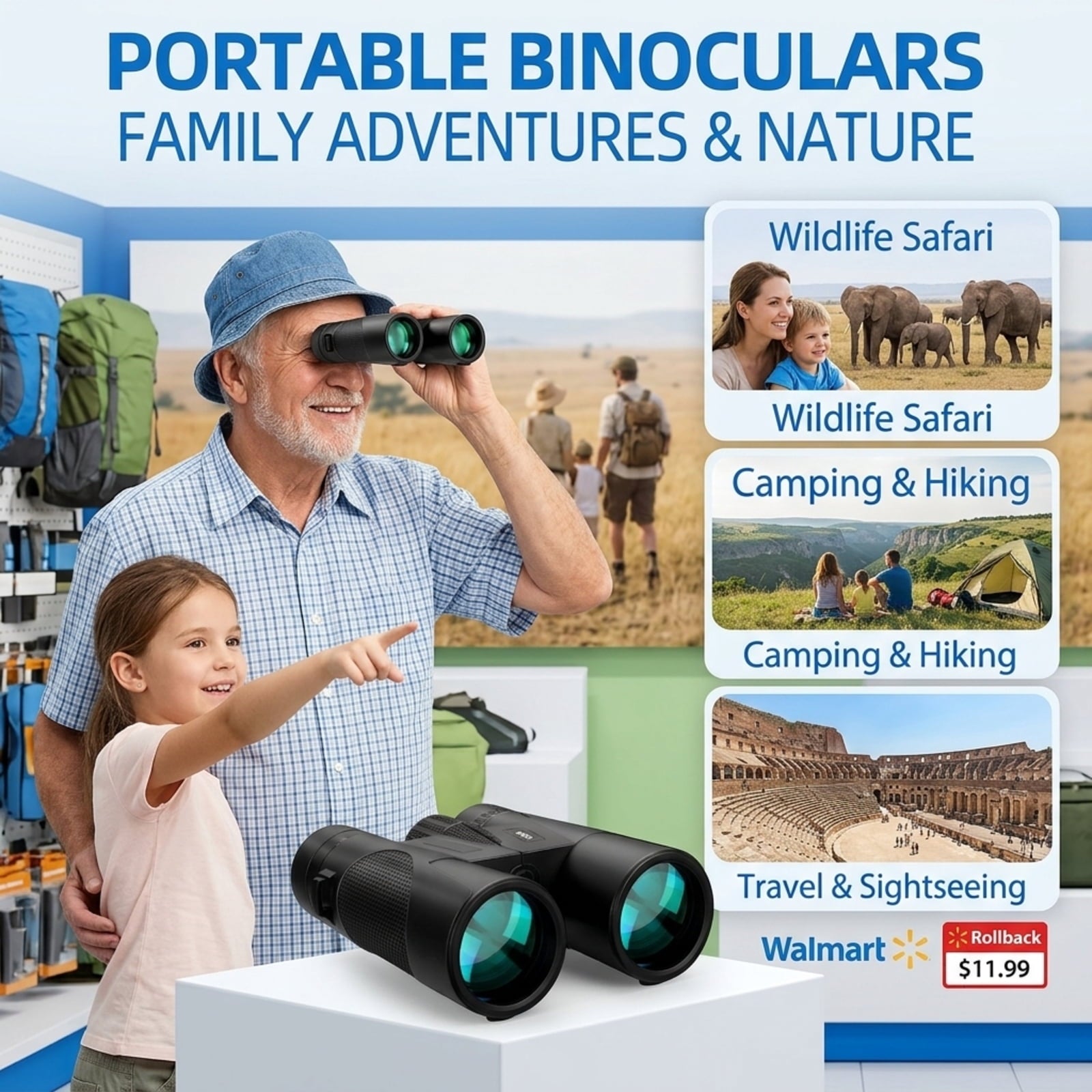 Fenbeli 12¡Á42 HD Roof Prism Binoculars with Phone Adapter and Tripod for Bird Watching and Hiking, Black