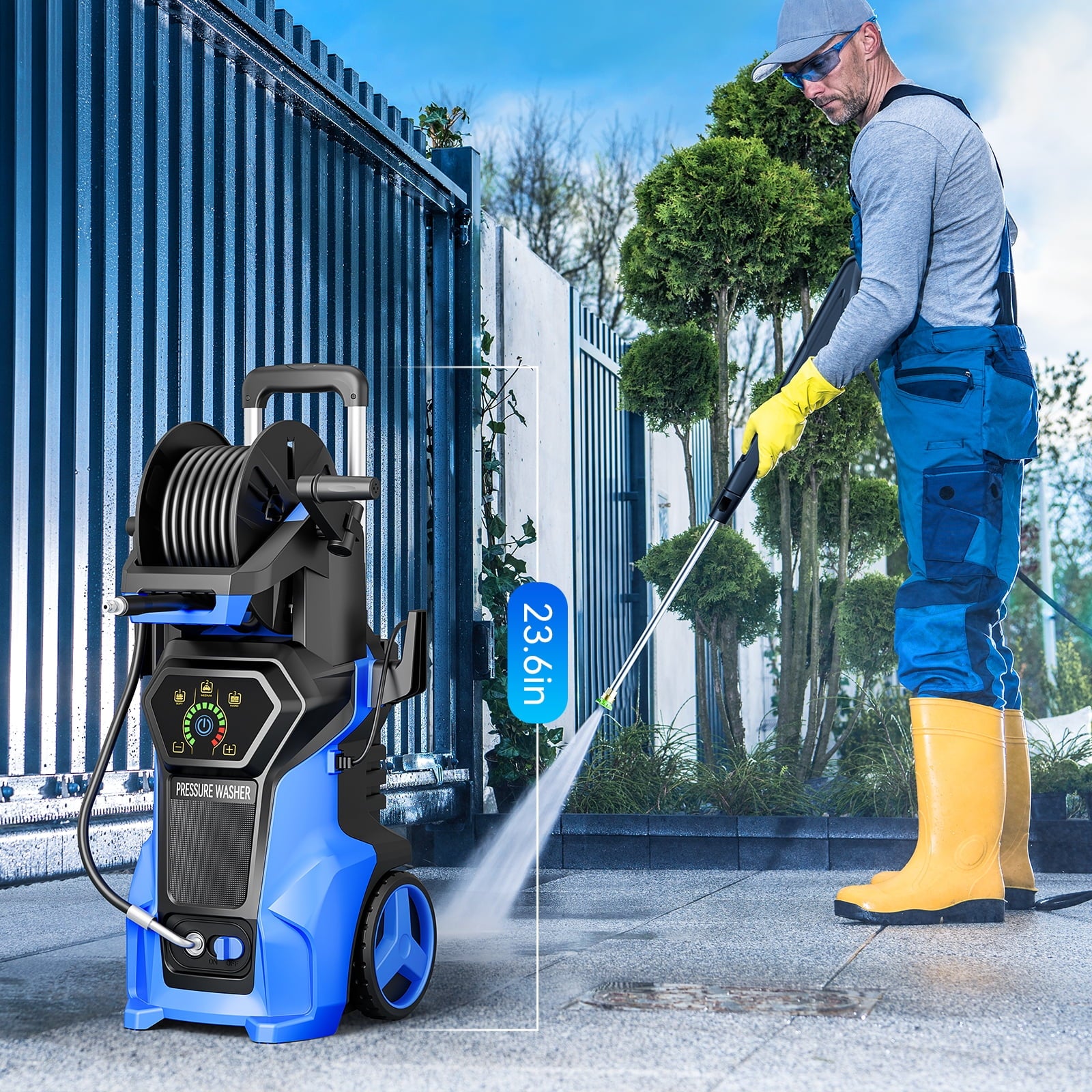 Fenbeli Electric Pressure Washer 4000 PSI, 2.6 GPM Power Washer Electric Powered with Foam Cannon, 4 Nozzles, Portable Power Washers Electric Powered for Home, Car, and Outdoor Cleaning