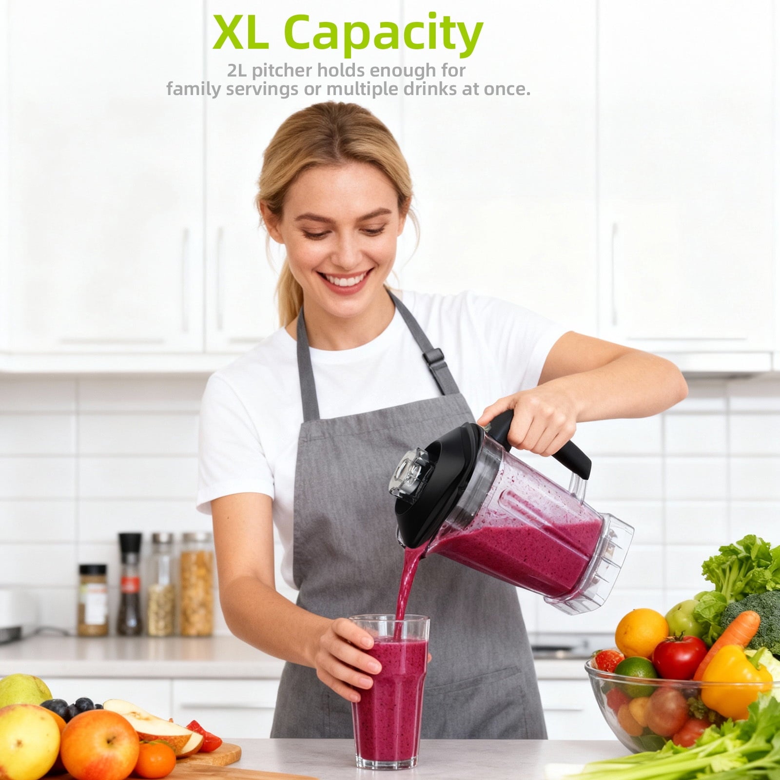 Fenbeli Blender for Kitchen,70oz 1400W Professional Blender,9-Speed Control, 8 Preset Programs for Smoothies,Make Soups, Jams, Frozen Fruit