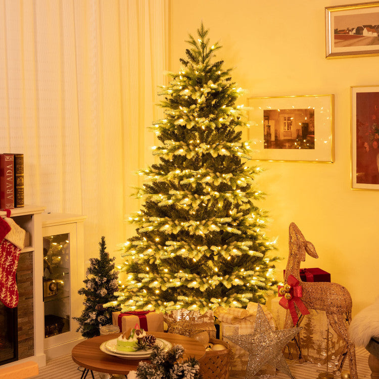 7 Feet Hinged Christmas Tree with 350/500 LED Lights Remote Control