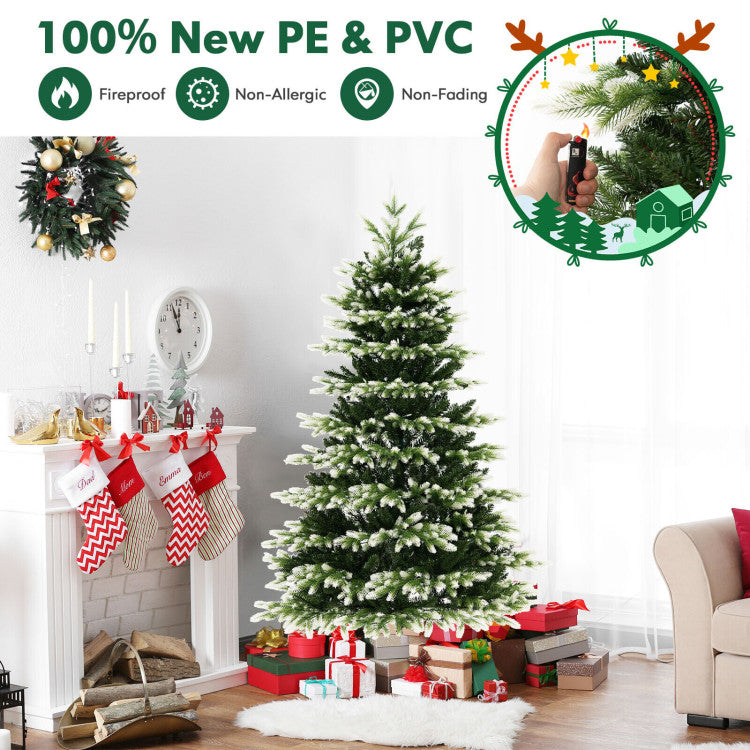 7 Feet Hinged Christmas Tree with 350/500 LED Lights Remote Control