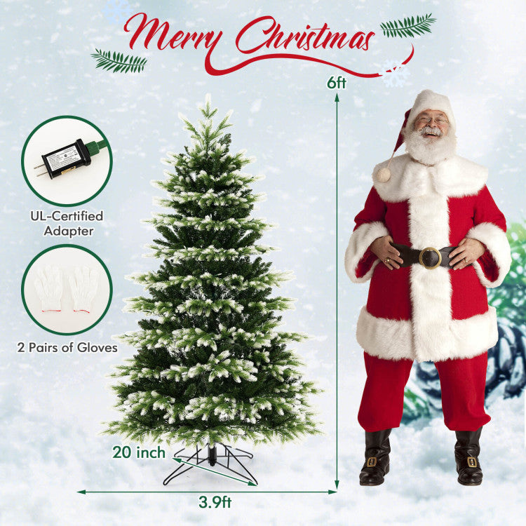 6 Feet Hinged Christmas Tree with 350/500 LED Lights Remote Control