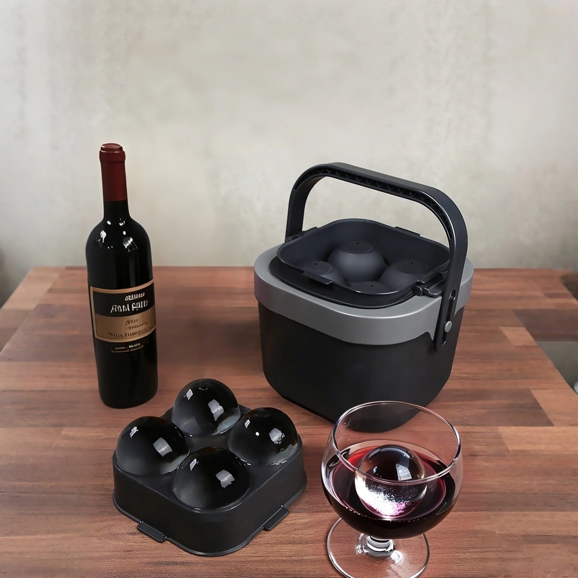 RUIE Large Ice Cube Trays with Lid - 2.4 Round Sphere Ice Ball Maker, BPA Free Silicone Easy-Release Mold for Cocktail, Coffee, Soda, Tea, Party and Home Bar