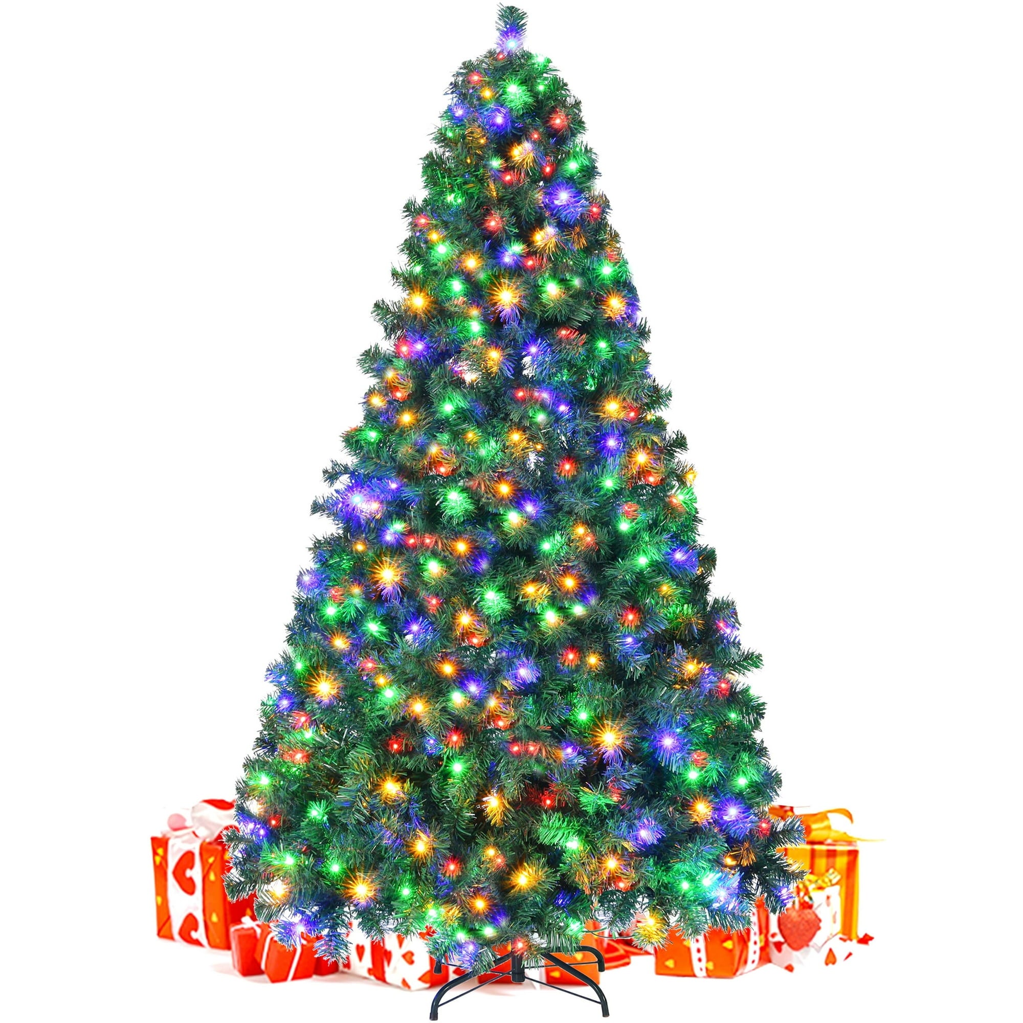 Fenbeli 7.5ft Prelit Christmas Tree with Lights Artificial Christmas Tree with 400 Colorful LED Lights for Indoor and Outdoor Use