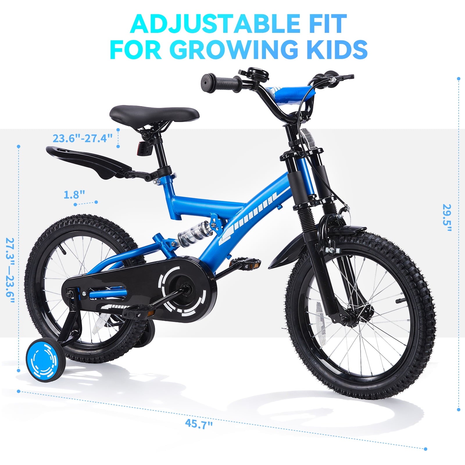 Fenbeli 16 Inch Kids Bike with Training Wheels for Boys Ages 4-7, Blue