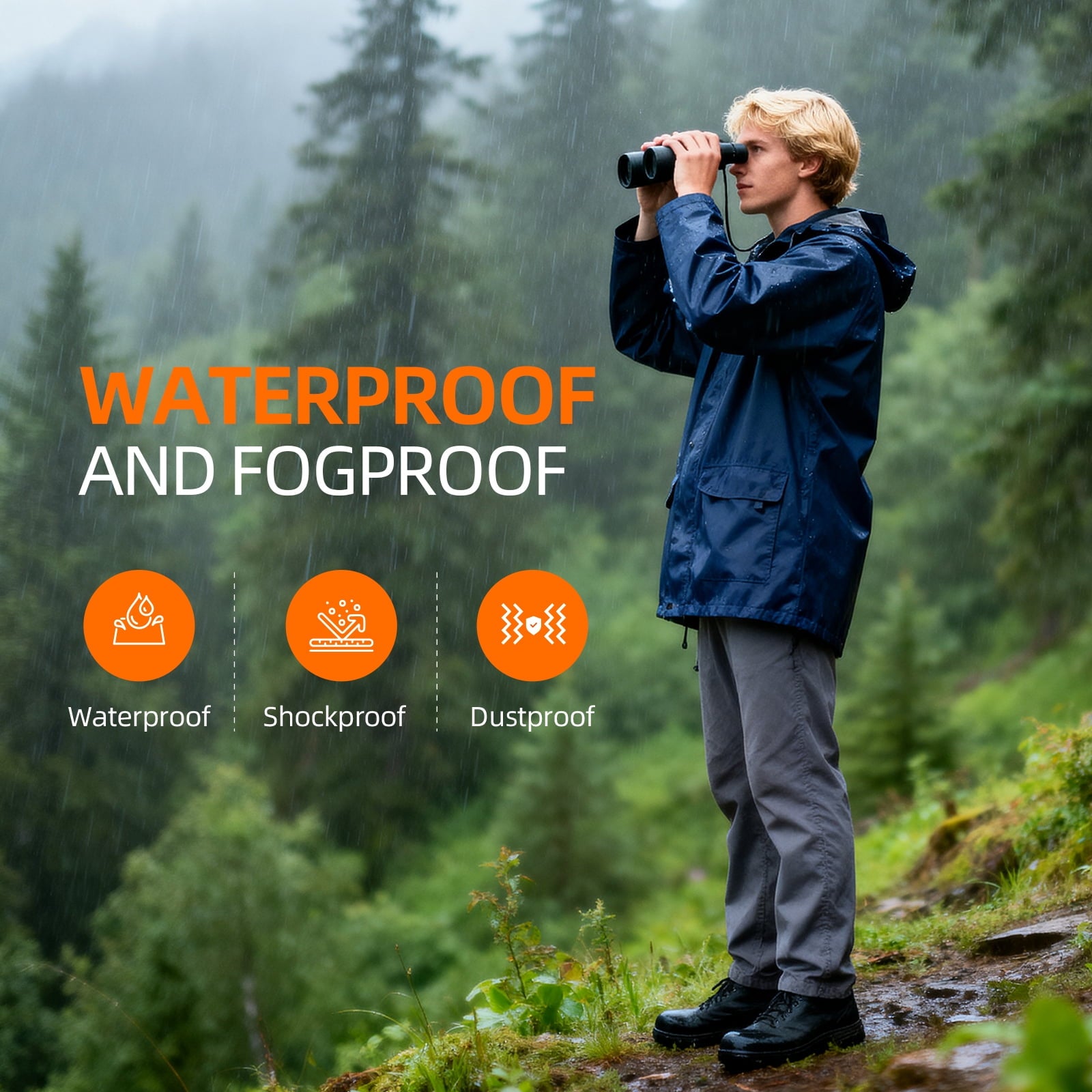 Fenbeli 12x42 HD Binoculars for Adults with Phone Adapter & Tripod, Waterproof Compact Binoculars for Bird Watching Hunting Hiking Concerts Sports