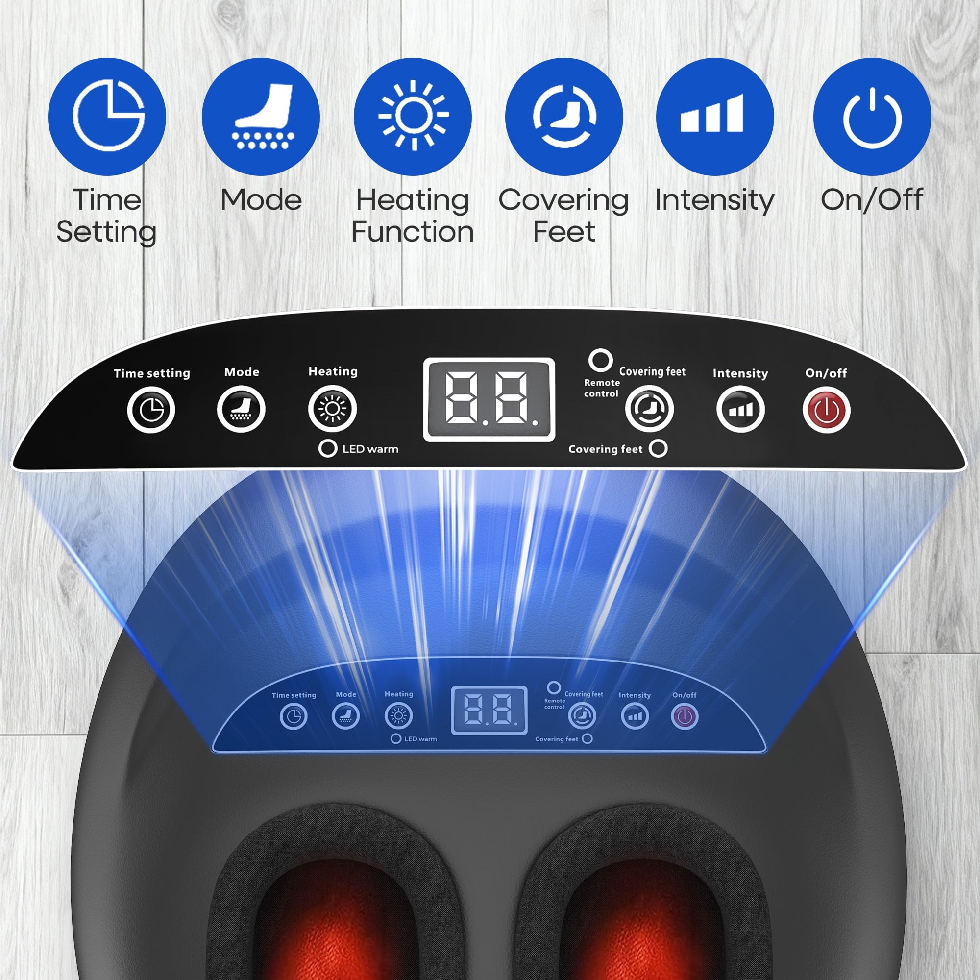 Fenbeli Shiatsu Foot Massager Machine with Heat, Rolling, Deep Kneading, Shiatsu Foot Massager,Birthday Christmas Gifts for Mom Dad Women Men