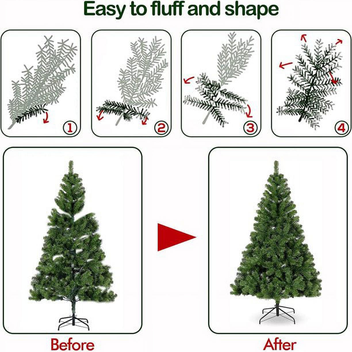 Fenbeli Pre-Lit Artificial Christmas Tree 7.5ft with 450 Clear Incandescent Mini Lights, Green
