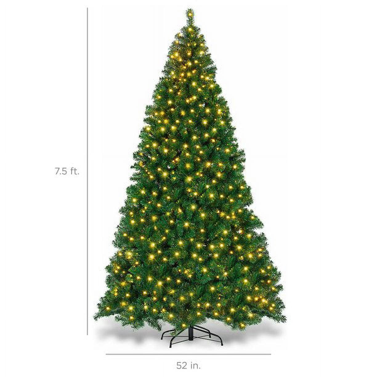 Fenbeli Pre-Lit Artificial Christmas Tree 7.5ft with 450 Clear Incandescent Mini Lights, Green