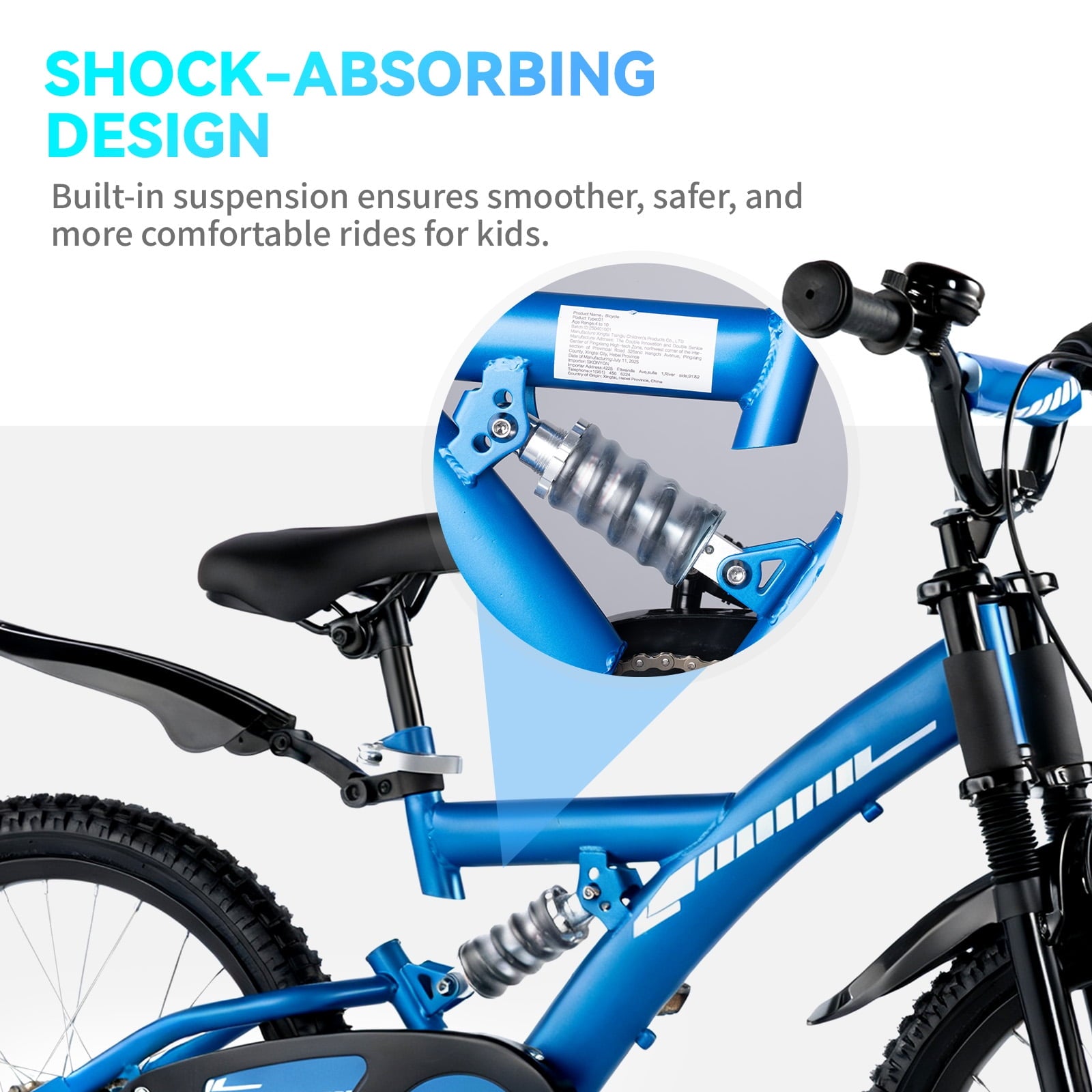 Fenbeli 16in Kids Bike, Ages 4-7 Years, Blue