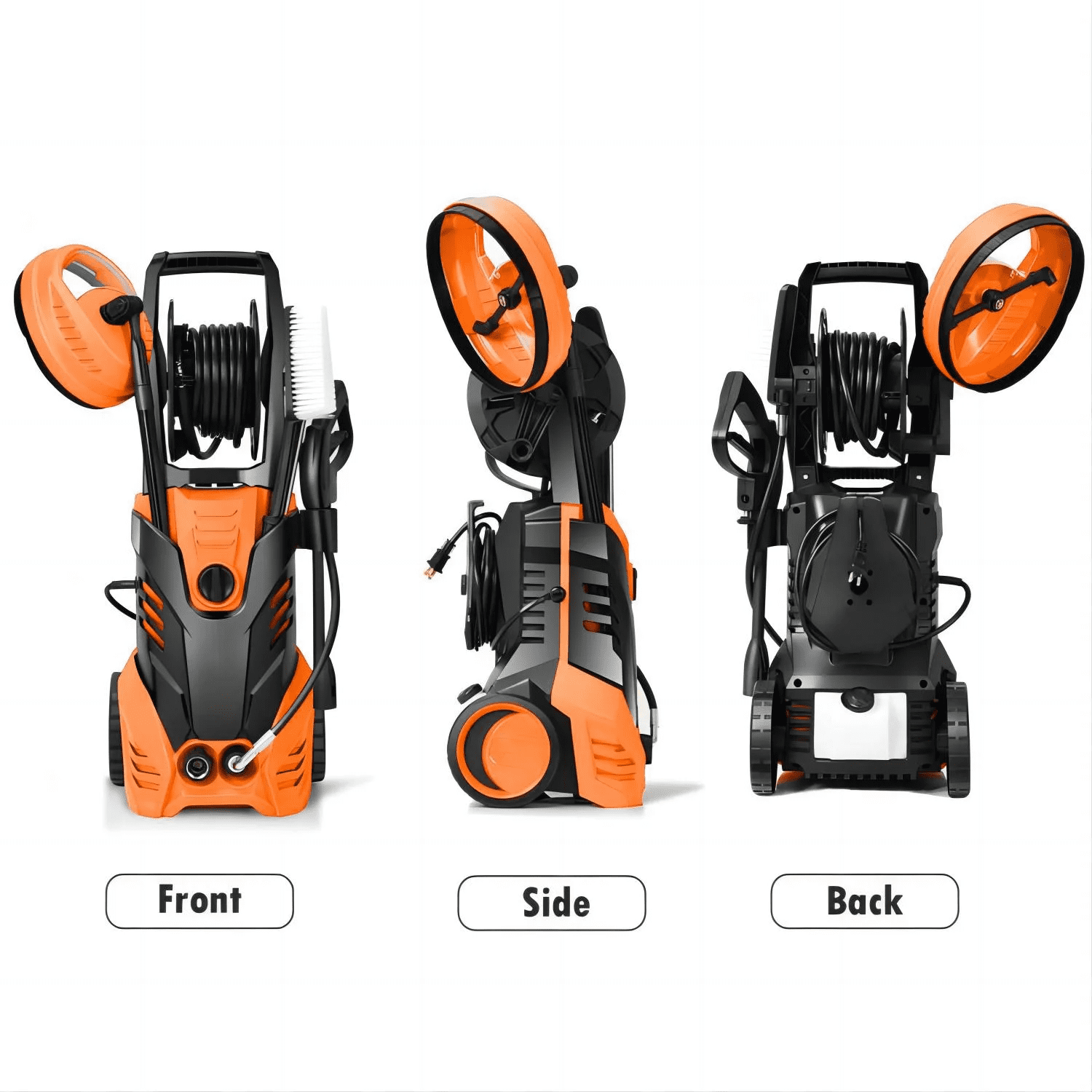 Vebreda 3800 PSI Electric Pressure Washer Lightweight Power Pressure Washer, Great for Cars Washing Fences Patios Driveways
