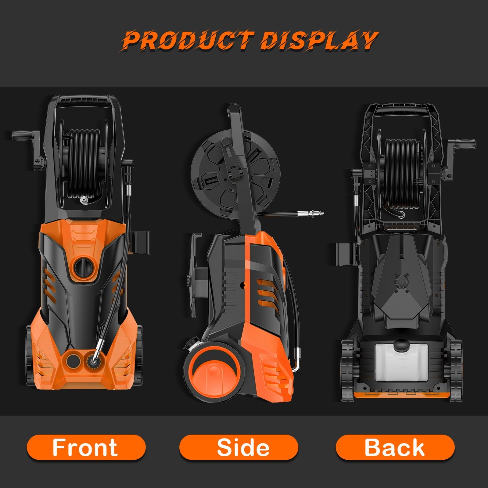 Fenbeli 4500PSI Electric Pressure Washer Adjustable Pressure And 3.2 GPM for Home Garden