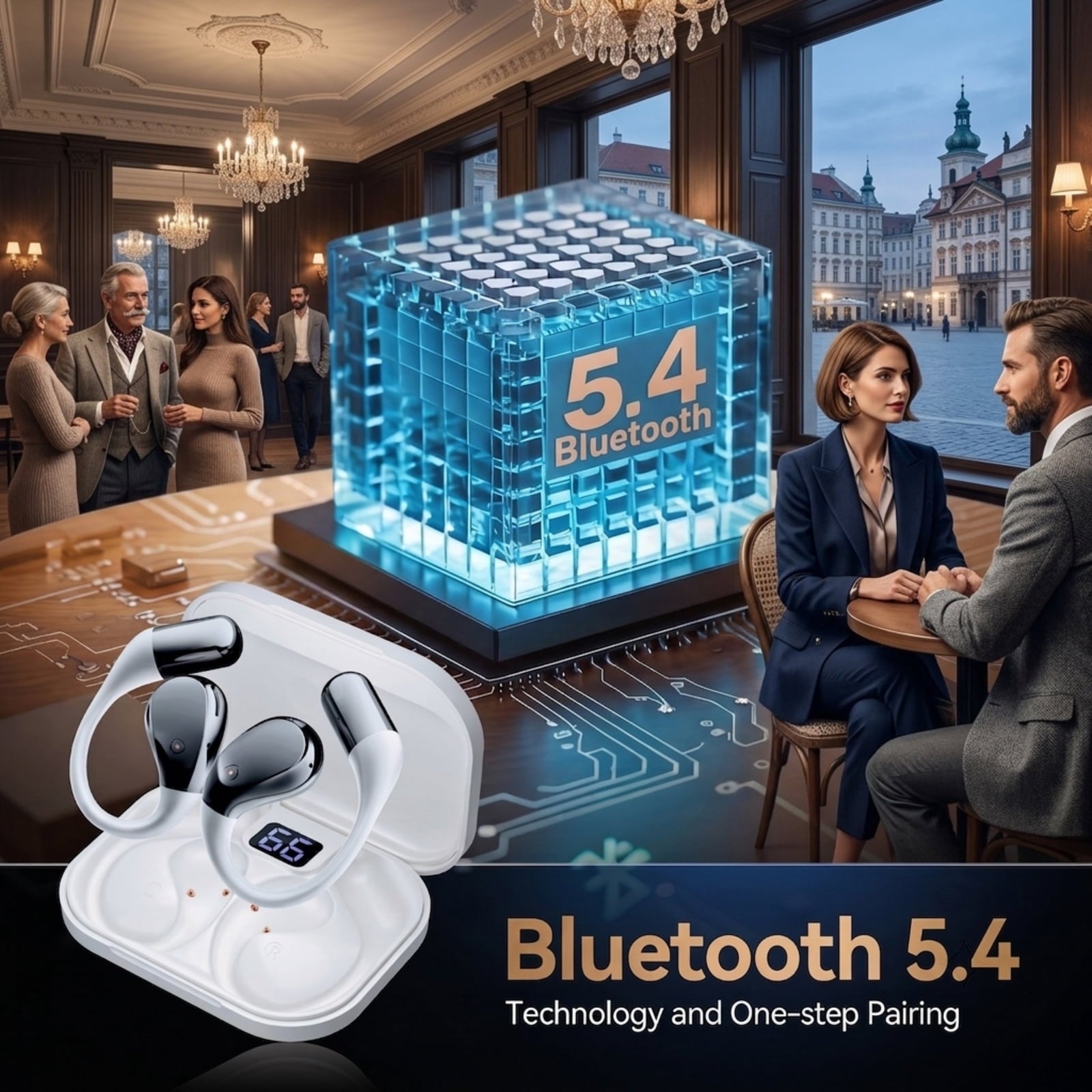 Fenbeli Open Ear Sport Headphones, Bluetooth 5.4 Wireless Earbuds with 5-Hour Battery and IPX5 Water Resistance for Workout and Running