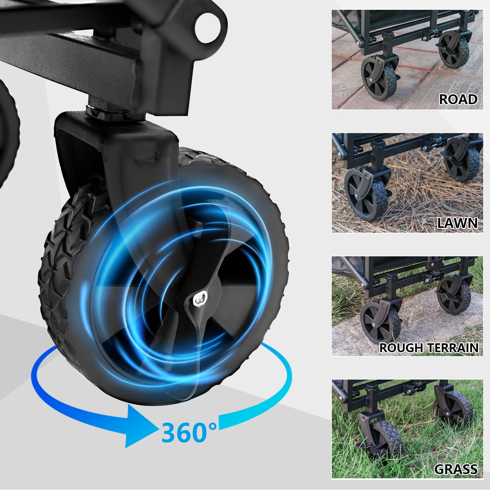 Multi-Purpose Big Bucket Cart, Black Wagon, 25 inches in Height