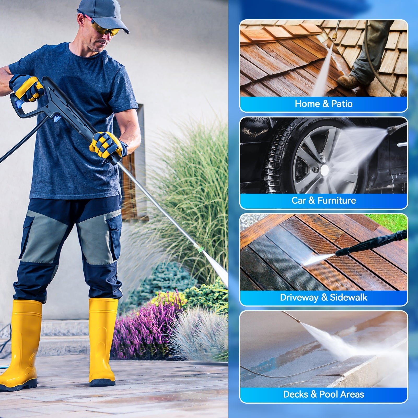 Fenbeli Electric Pressure Washer 5000 PSI, 3.2 GPM Power Washer Electric Powered with Foam Cannon, 4 Nozzles for Home, Car, and Outdoor Cleaning