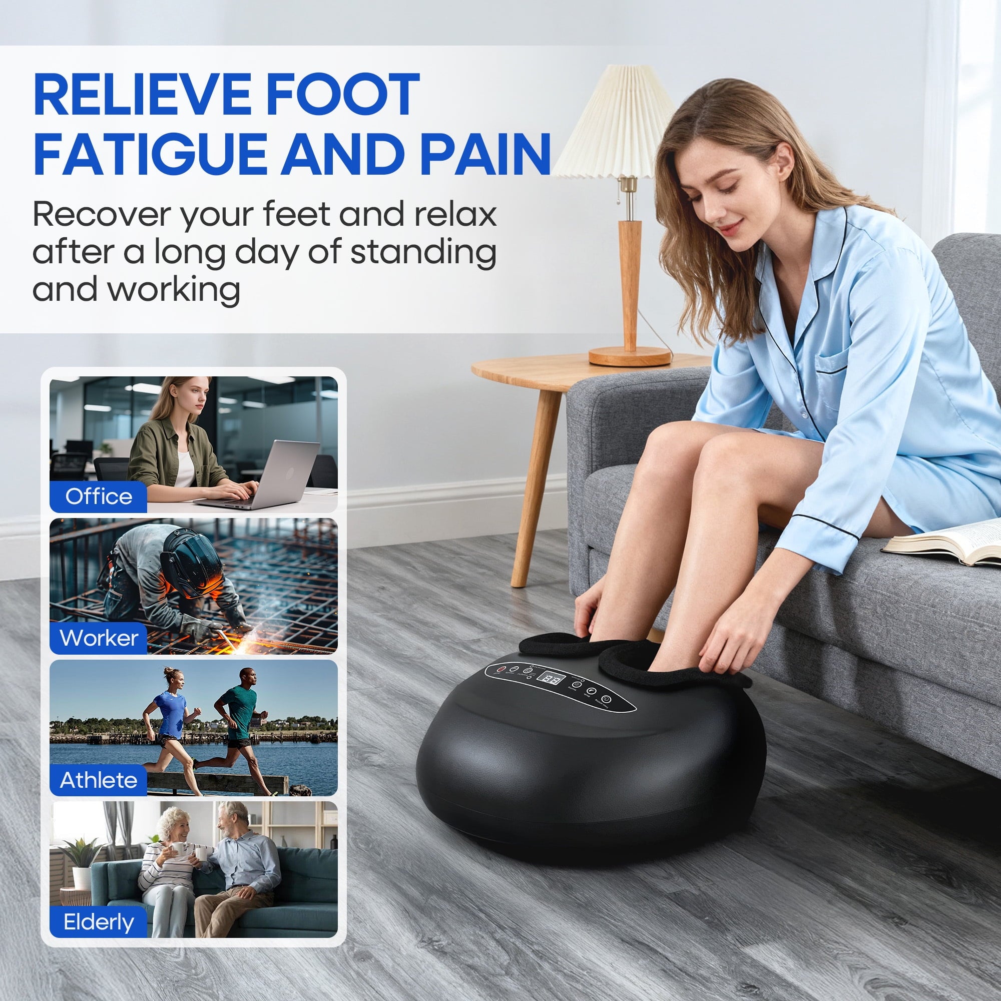 Fenbeli Shiatsu Foot Massager Machine with Heat, Rolling, Deep Kneading, Shiatsu Foot Massager,Birthday Christmas Gifts for Mom Dad Women Men